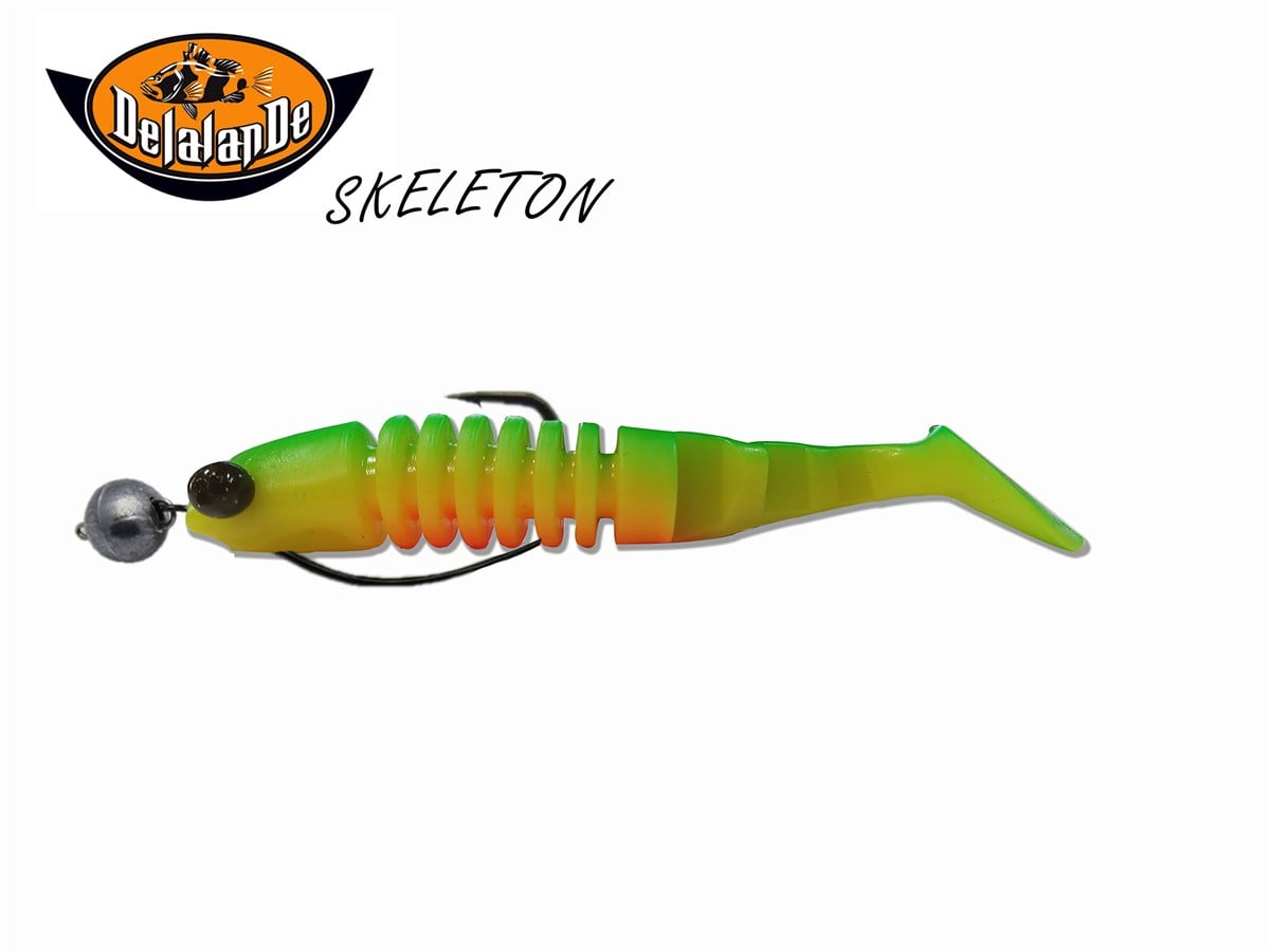 Delalande Skeleton Fire Tiger 8cm Ofset Kancalı Silikon Balık