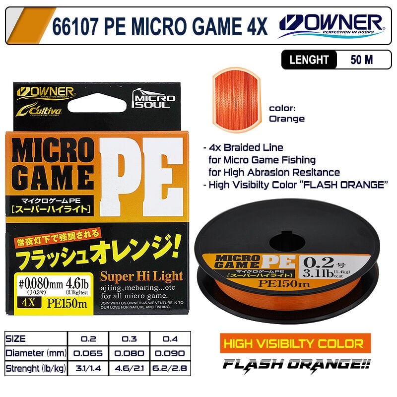 Owner Cultiva 66107 Micro Game PE 4x 150mt Orange İp Misina