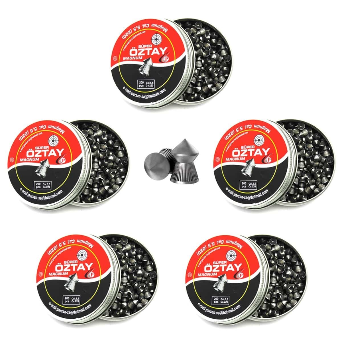 ÖZTAY Magnum 5.5 mm Havalı Tüfek Mermisi 200 Pcs ( 5 ' li Paket )