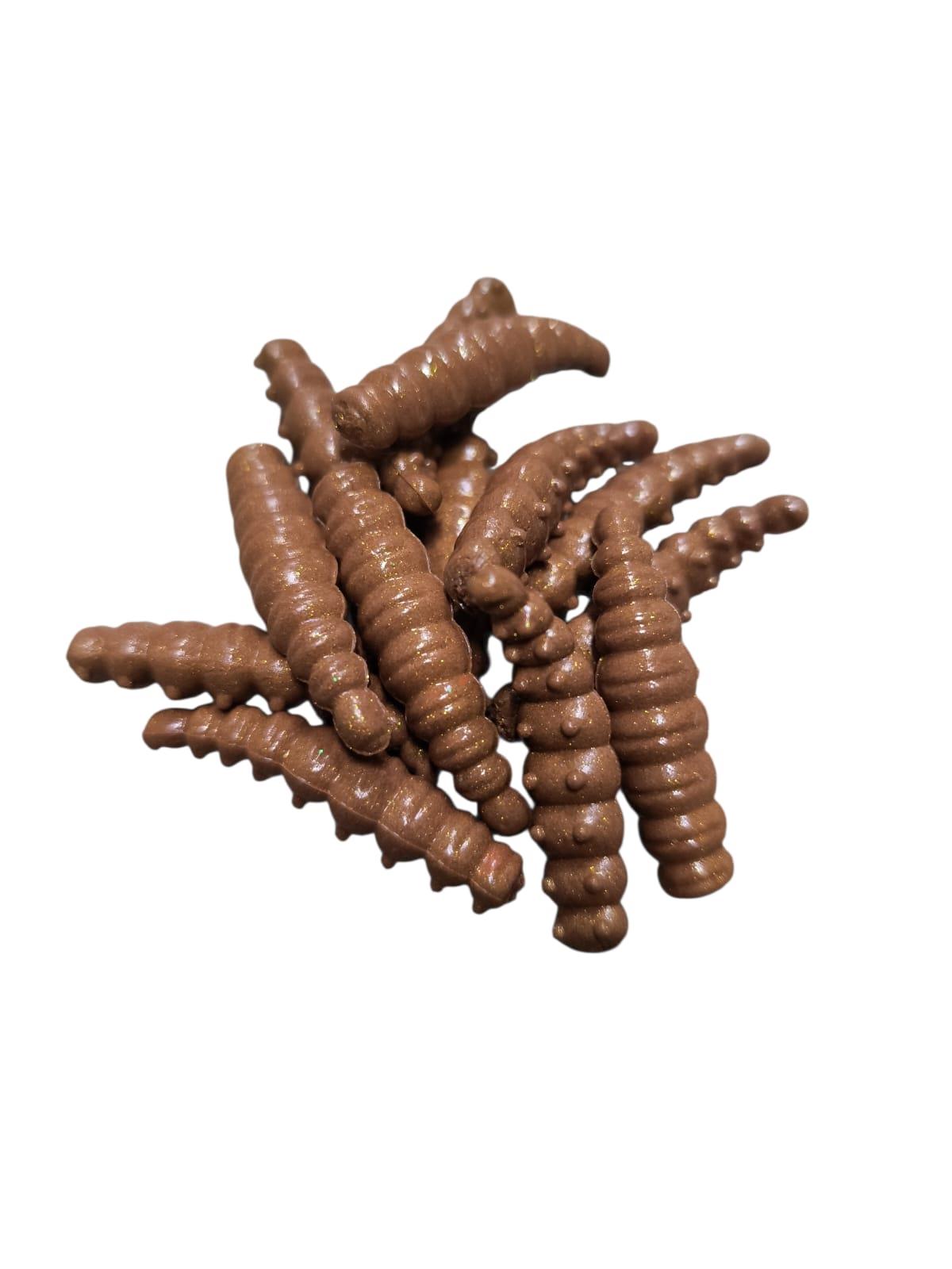 Renat Trout Bait Peynir Kokulu Silikon Larva Alabalık Yemi Kahverengi