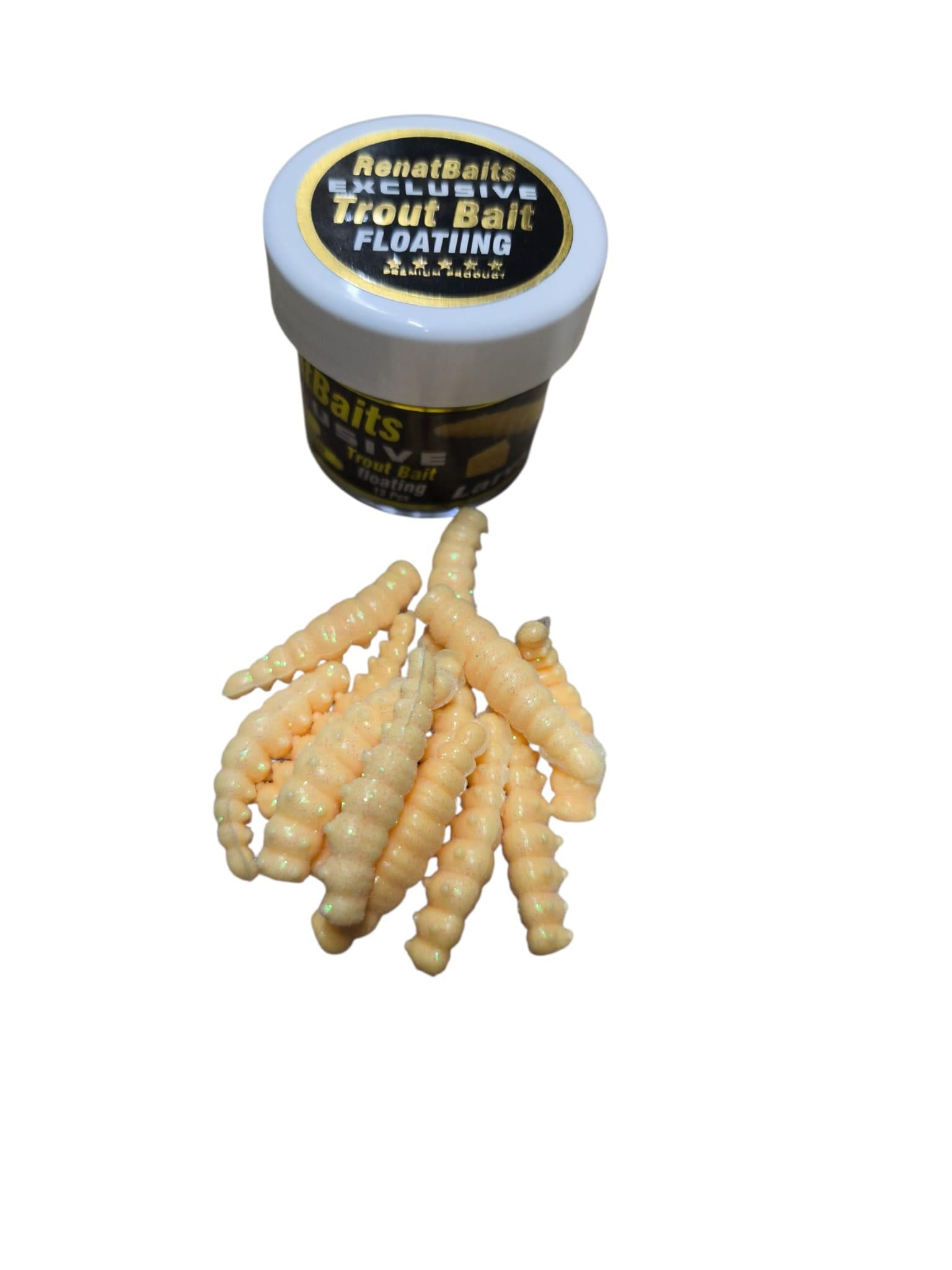 Renat Trout Bait Peynir Kokulu Silikon Larva Alabalık Yem Krem