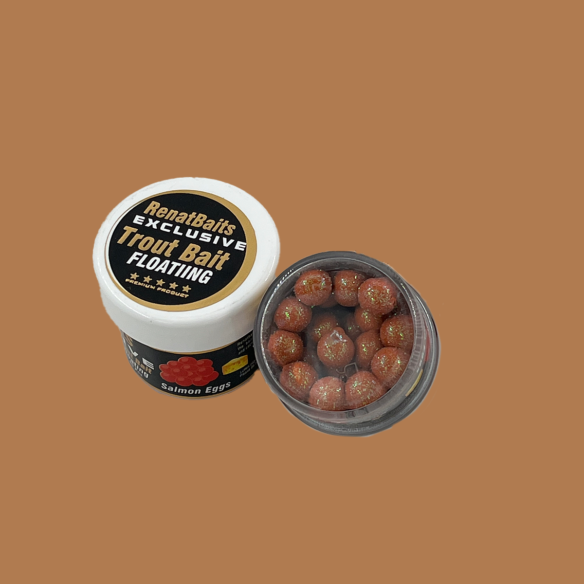 Renat Trout Bait Peynir Kokulu Silikon Salmon Eggs 40 Pcs - Kahverengi