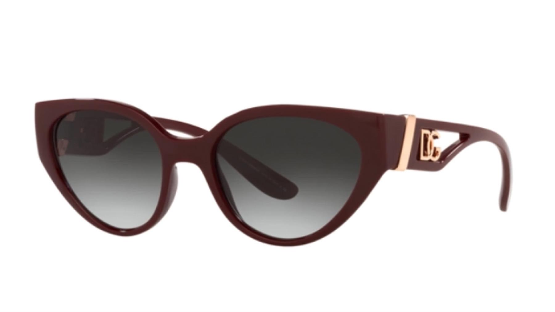DOLCE&GABBANA  6146 3285/8G 54  Kadın BORDO Çekik Çerçeve Güneş Gözlüğü