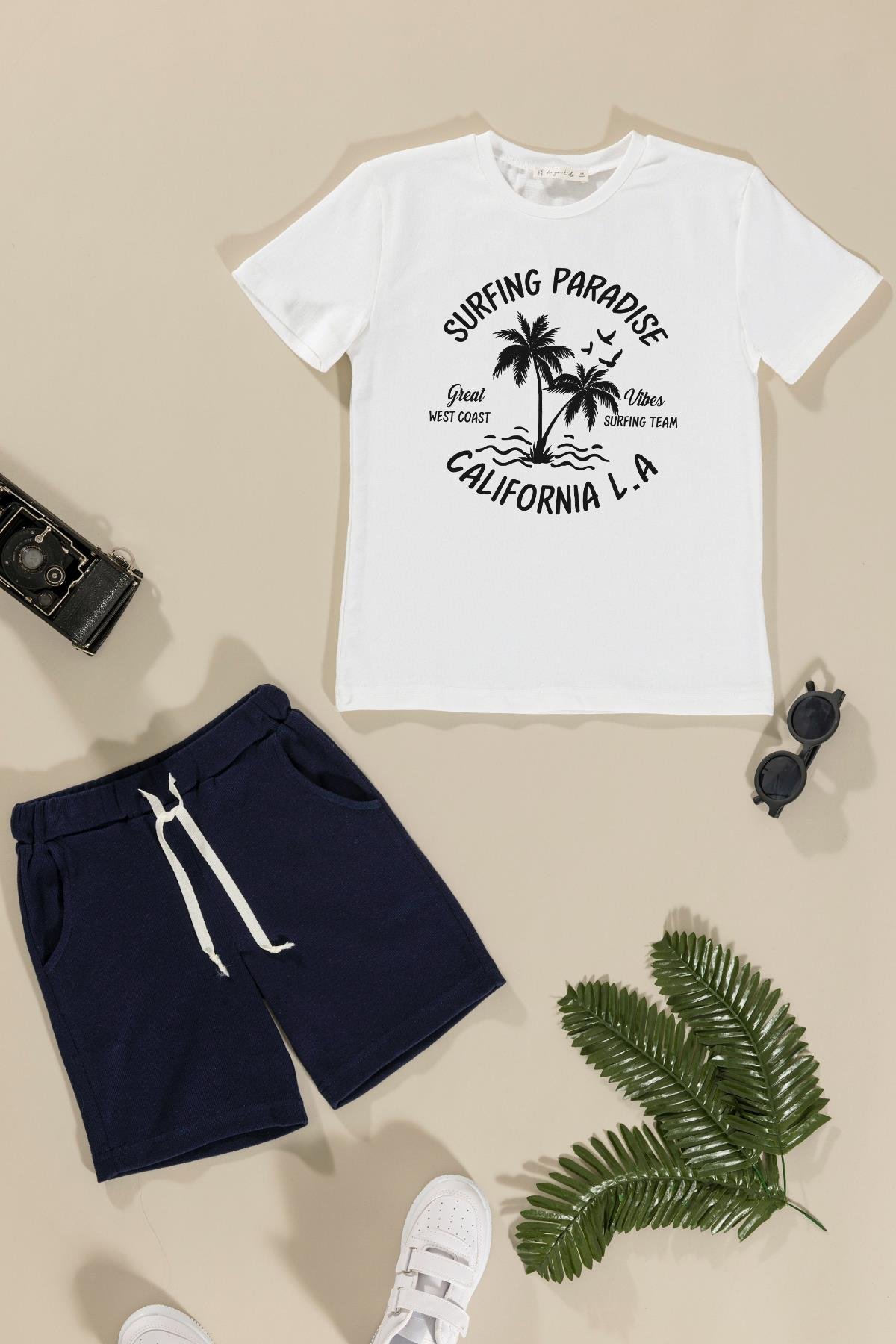 For You Kids 2'li Baskılı Alt Üst Lacivert Takım For You Kids 2'li Baskılı Alt Üst Lacivert Takım