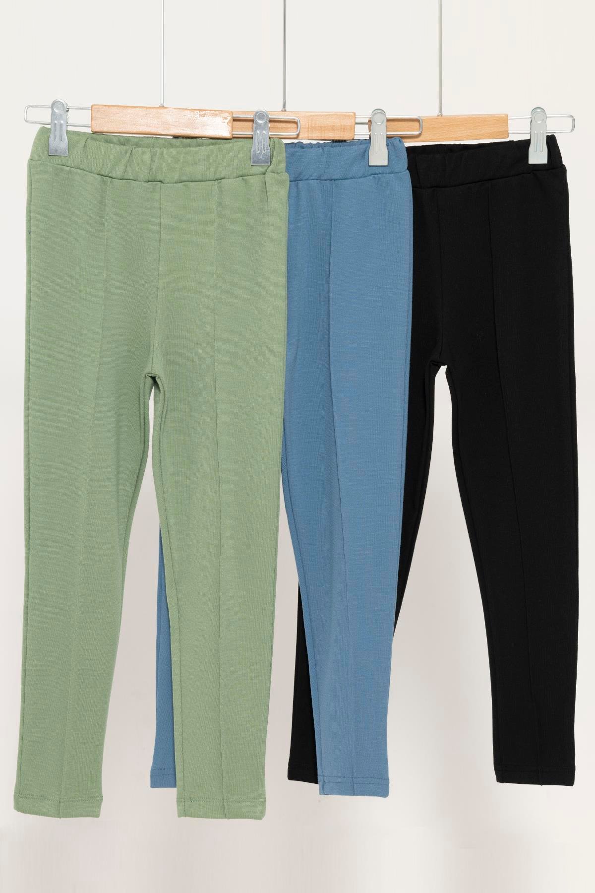 For You Kids 3'lü Çımalı Yeşil Mavi Siyah Likralı İnterlok Tayt For You Kids 3'lü Çımalı Yeşil Mavi Siyah Likralı İnterlok Tayt