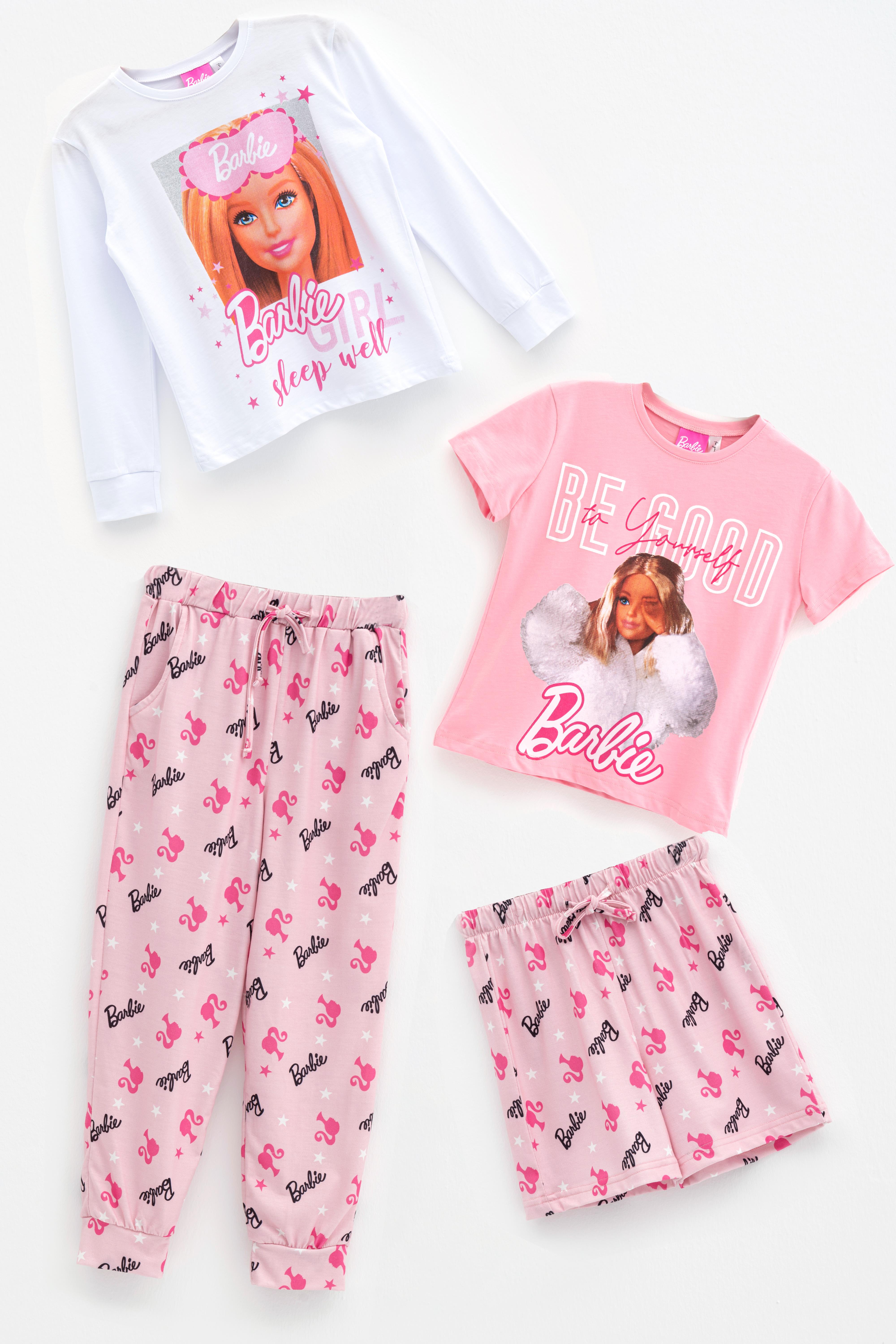 For You Kids Barbie 4'lü Tshirt Pembe Şort Pantolon Takım For You Kids Barbie 4'lü Tshirt Pembe Şort Pantolon Takım
