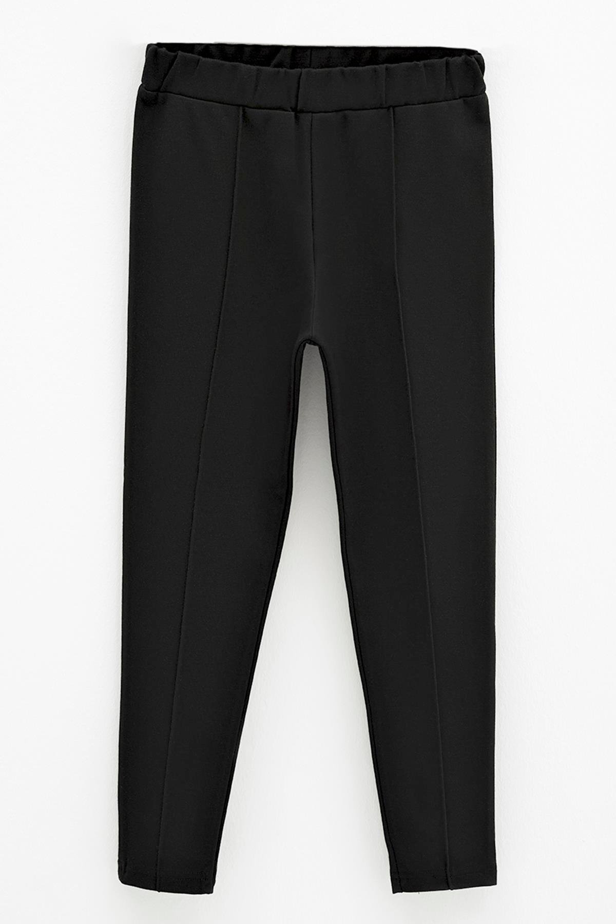 For You Kids Çıma Detaylı Likralı İnterlok Siyah Tayt For You Kids Çıma Detaylı Likralı İnterlok Siyah Tayt