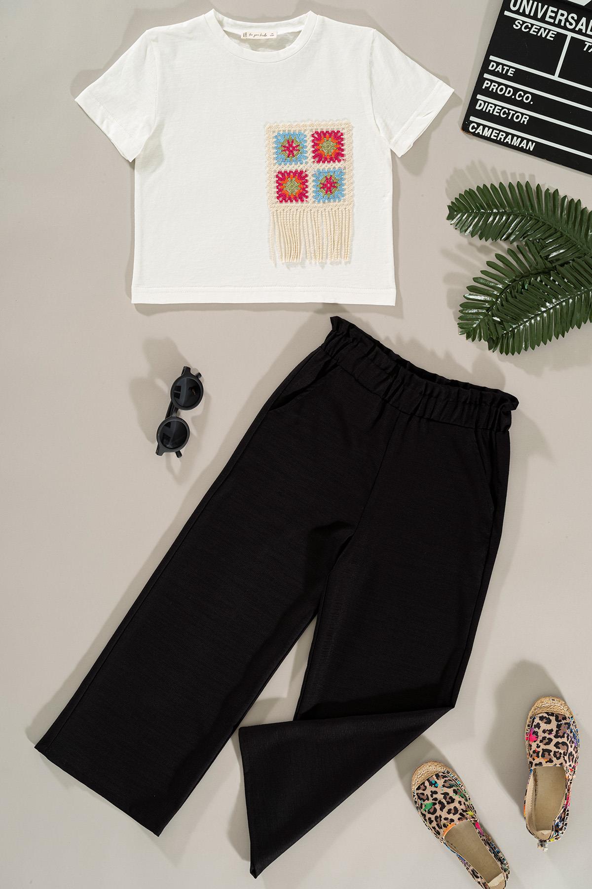 For You Kids Dantel Cep Detaylı Siyah Pantolon Takım For You Kids Dantel Cep Detaylı Siyah Pantolon Takım