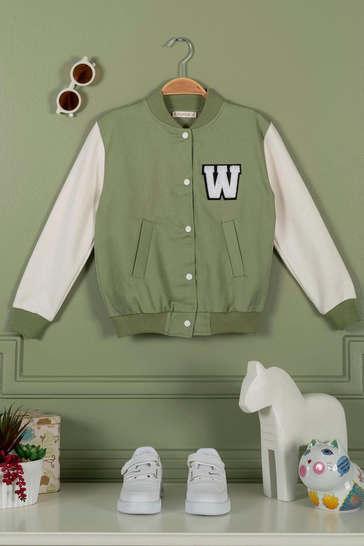 For You Kids Nakışlı Yeşil Kız Çocuk Kolej Ceket For You Kids Nakışlı Yeşil Kız Çocuk Kolej Ceket