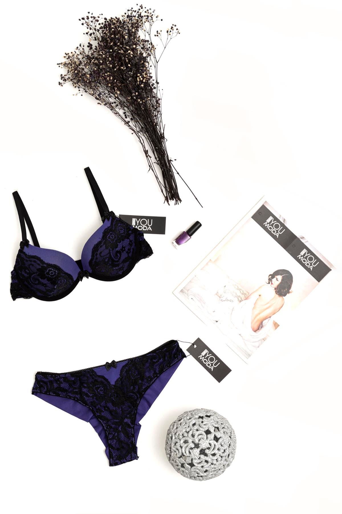 For You Lingerie Dantelli Destekli Mor Sütyen Takımı For You Lingerie Dantelli Destekli Mor Sütyen Takımı