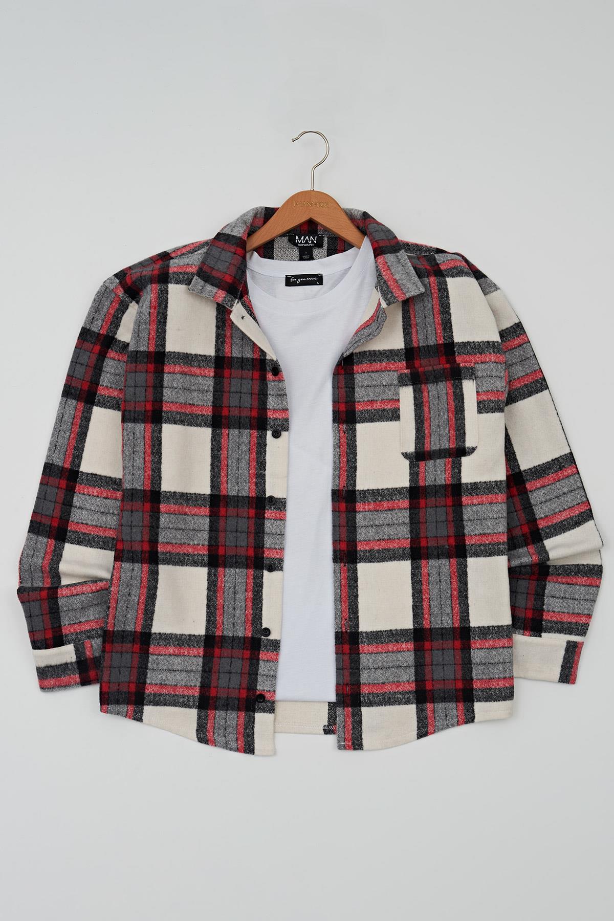 For You Man Flanel Boxy Siyah Çizgili Gömlek  For You Man Flanel Boxy Siyah Çizgili Gömlek 