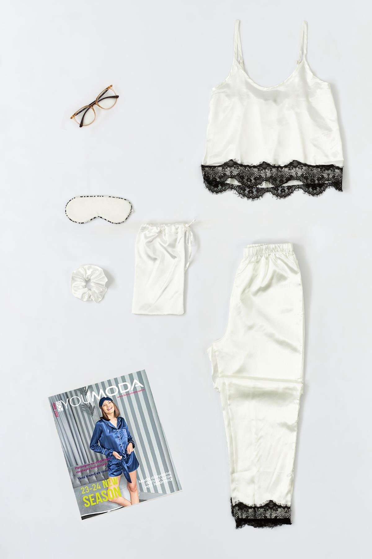 For You Sleepwear 5 li Dantel Detaylı Atlet Pantolon Takım For You Sleepwear 5'li Dantel Detaylı Atlet Pantolon Takım