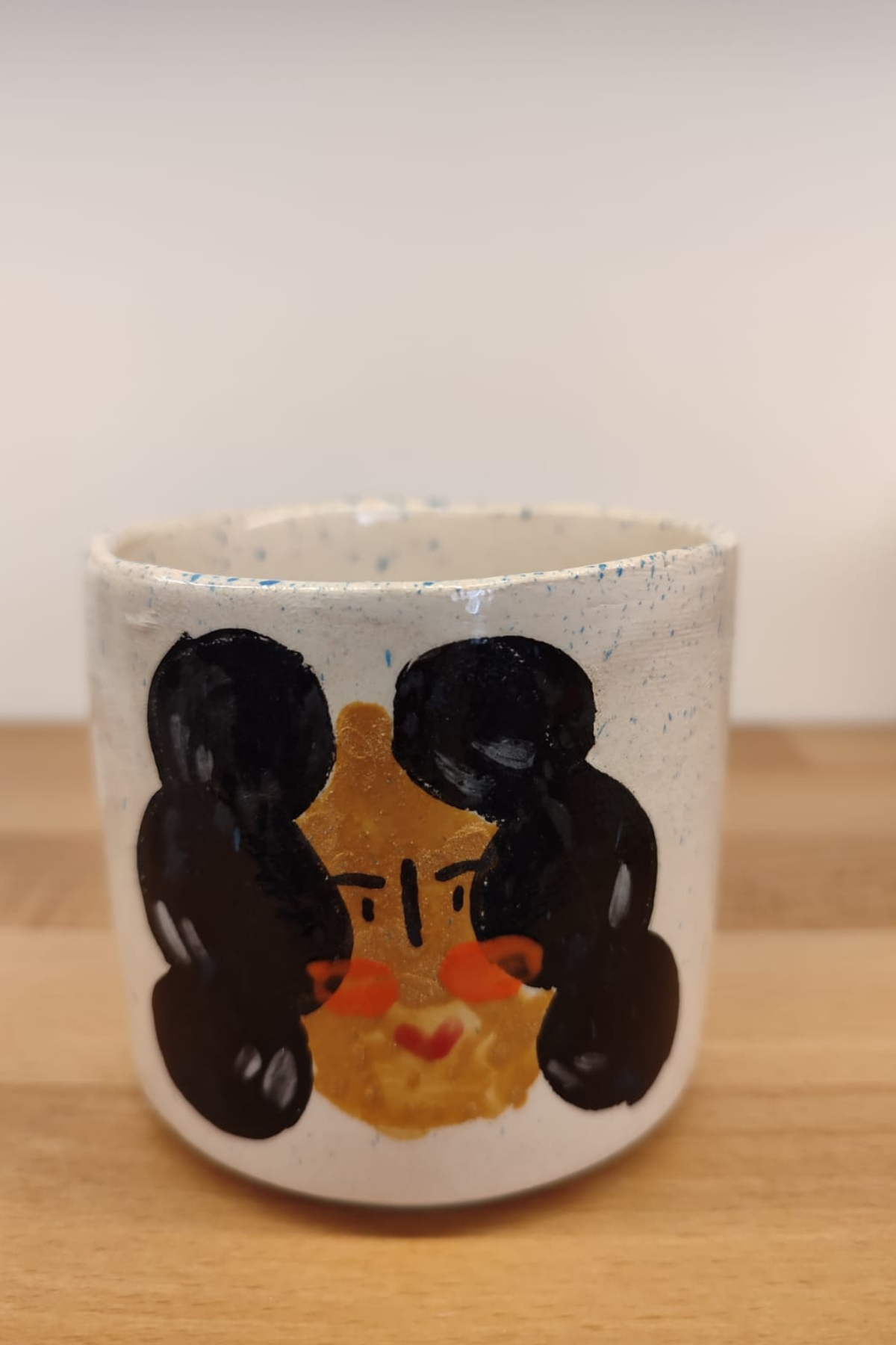 2K Studio Karakız Figürlü Bardak, Mavi Damlacıklı