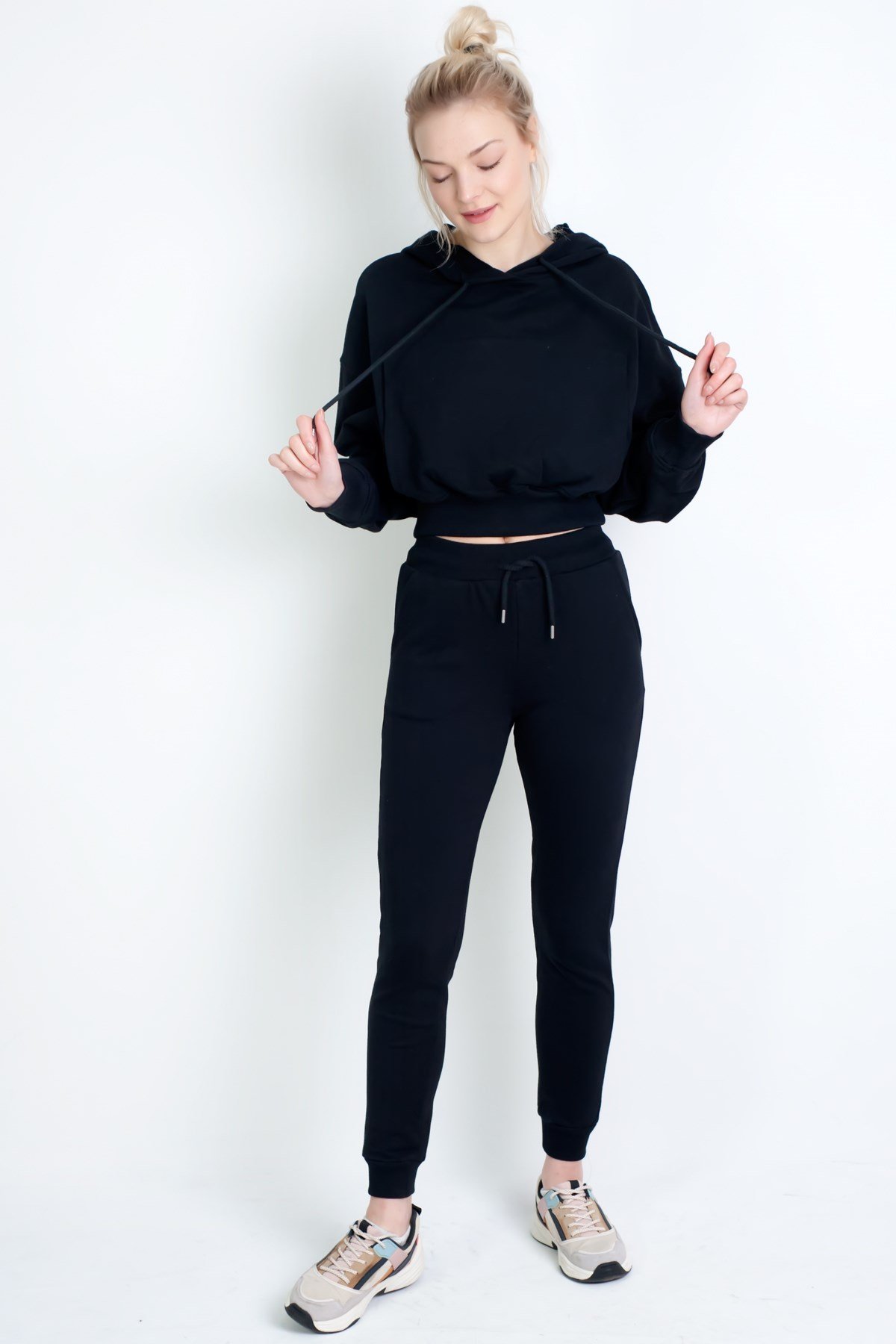 Crop Sweatshirt Siyah