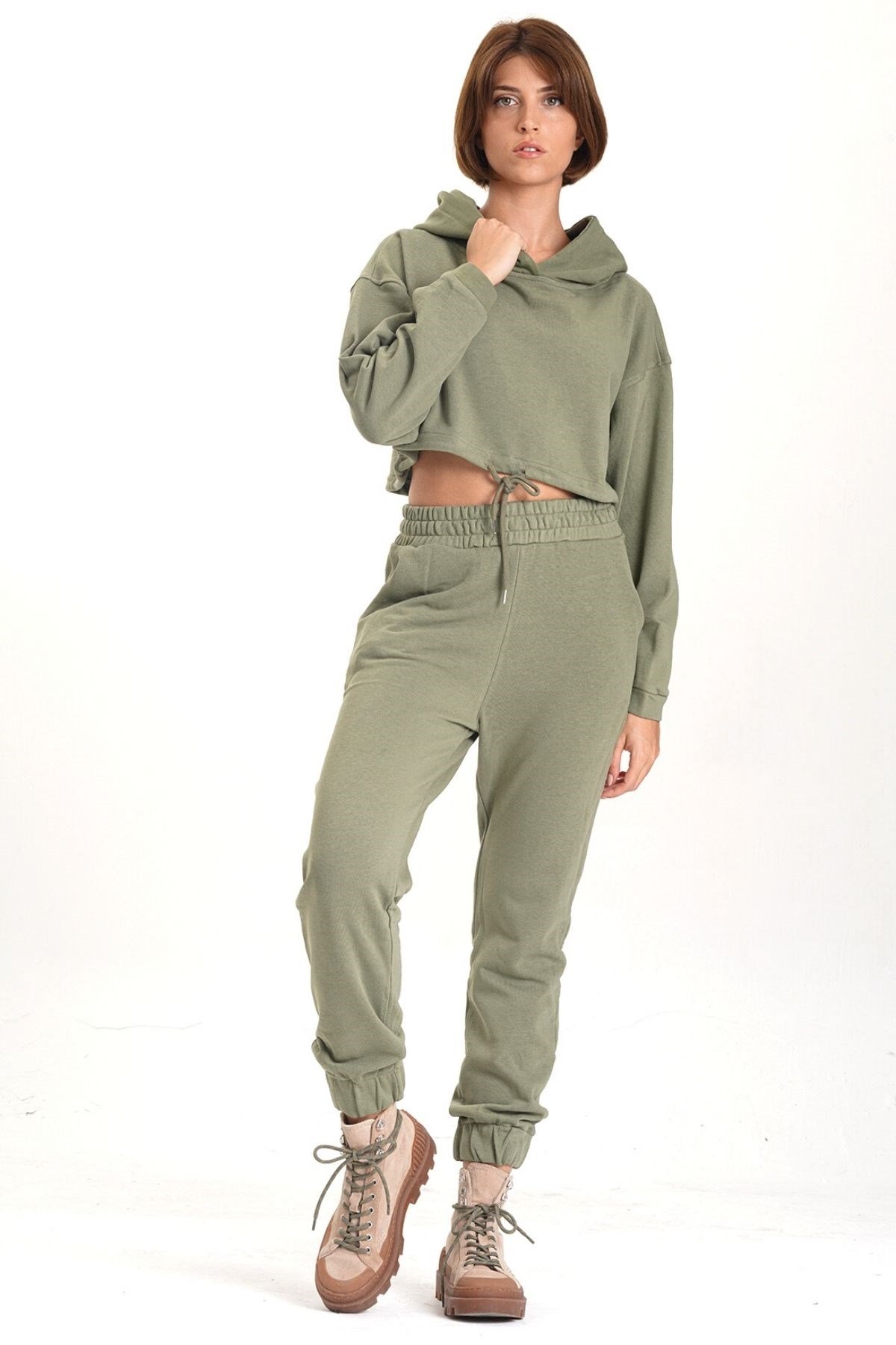 Crop Sweatshirt Yeşil
