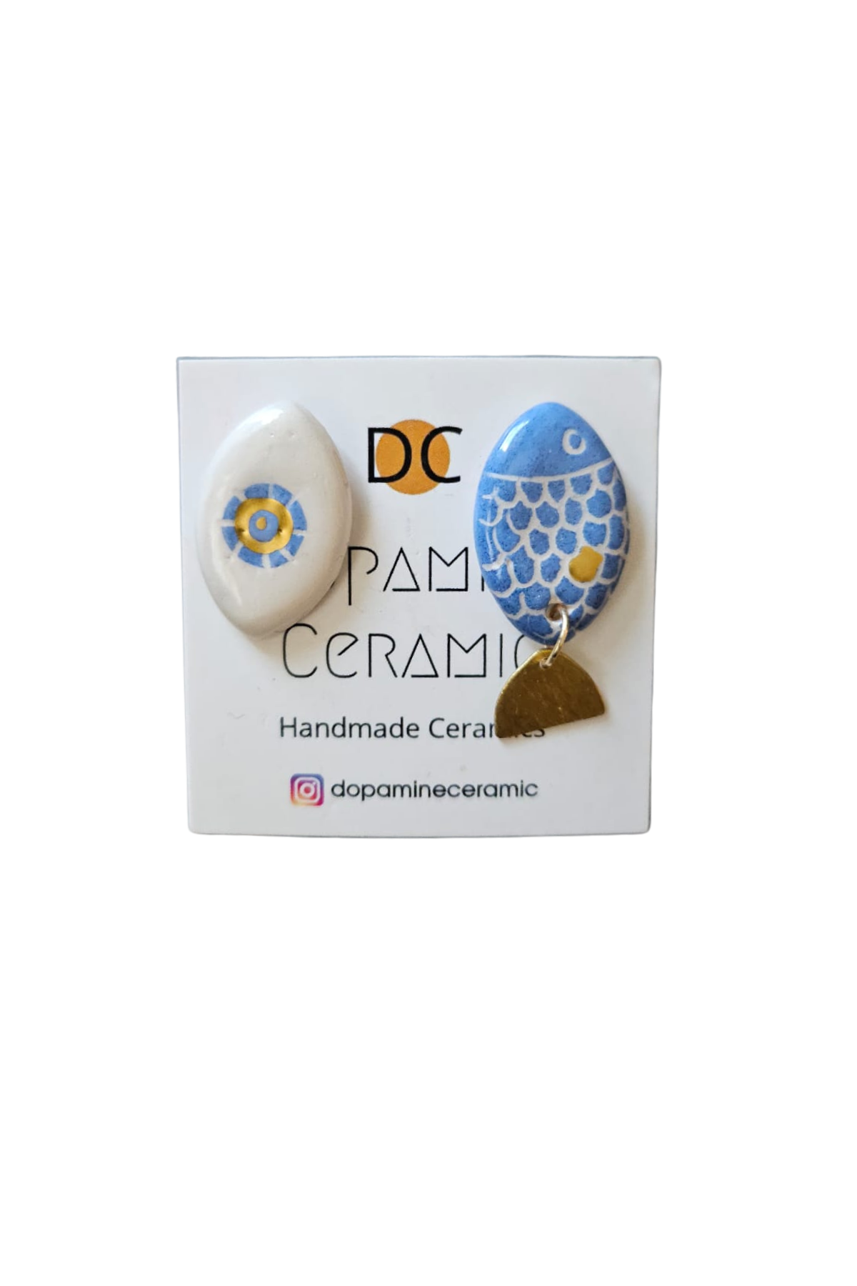 Dopamine Ceramic Yaldızlı Balık Seramik Küpe