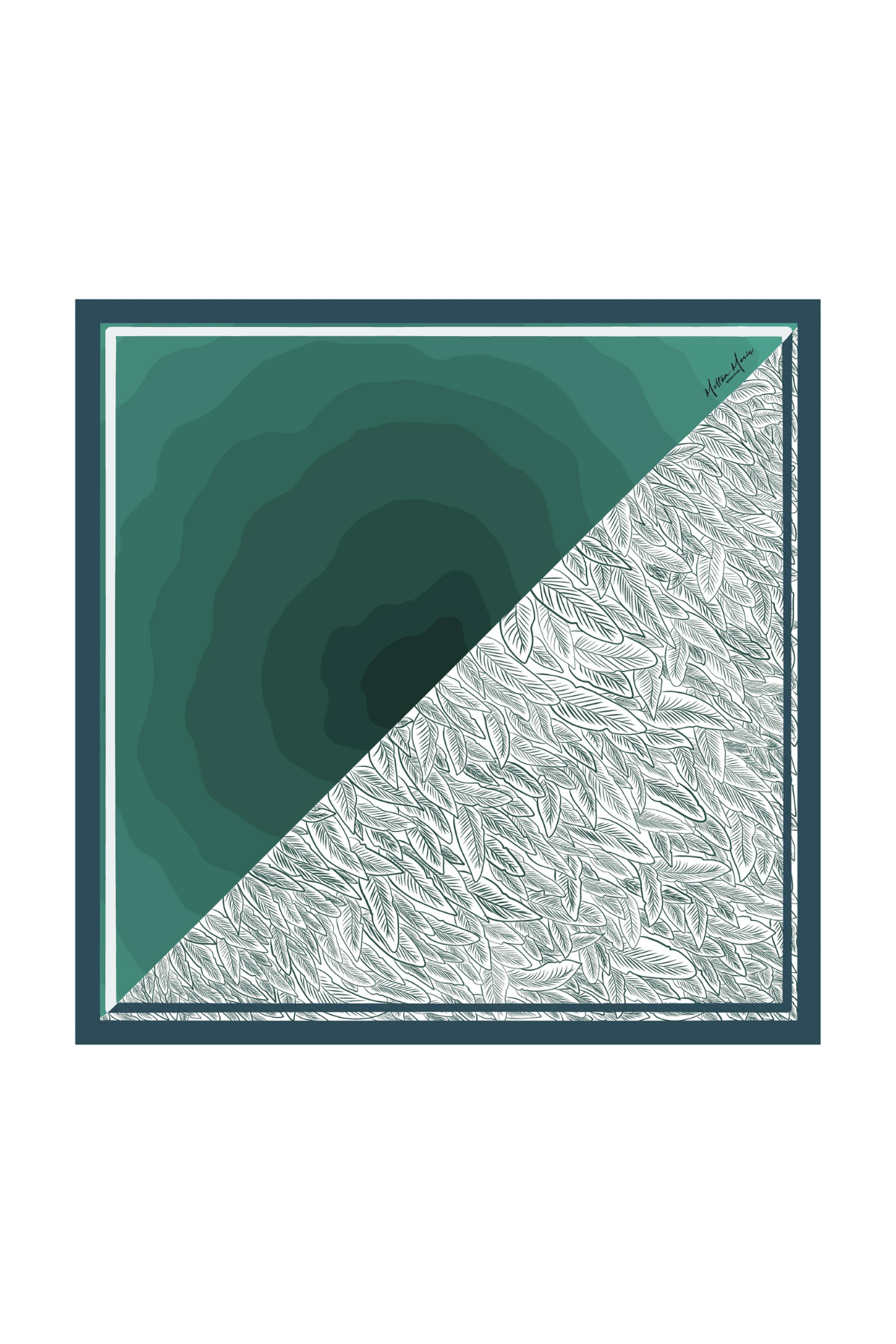 Galene Brand Green Wave İpek Şal Eşarp