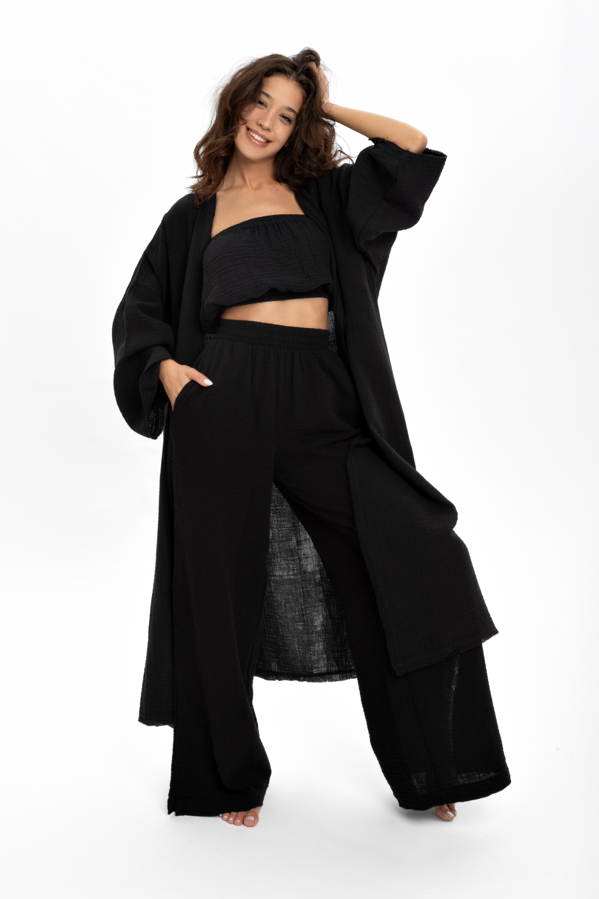 Husufi Holly Kimono HSFKMN01_Black