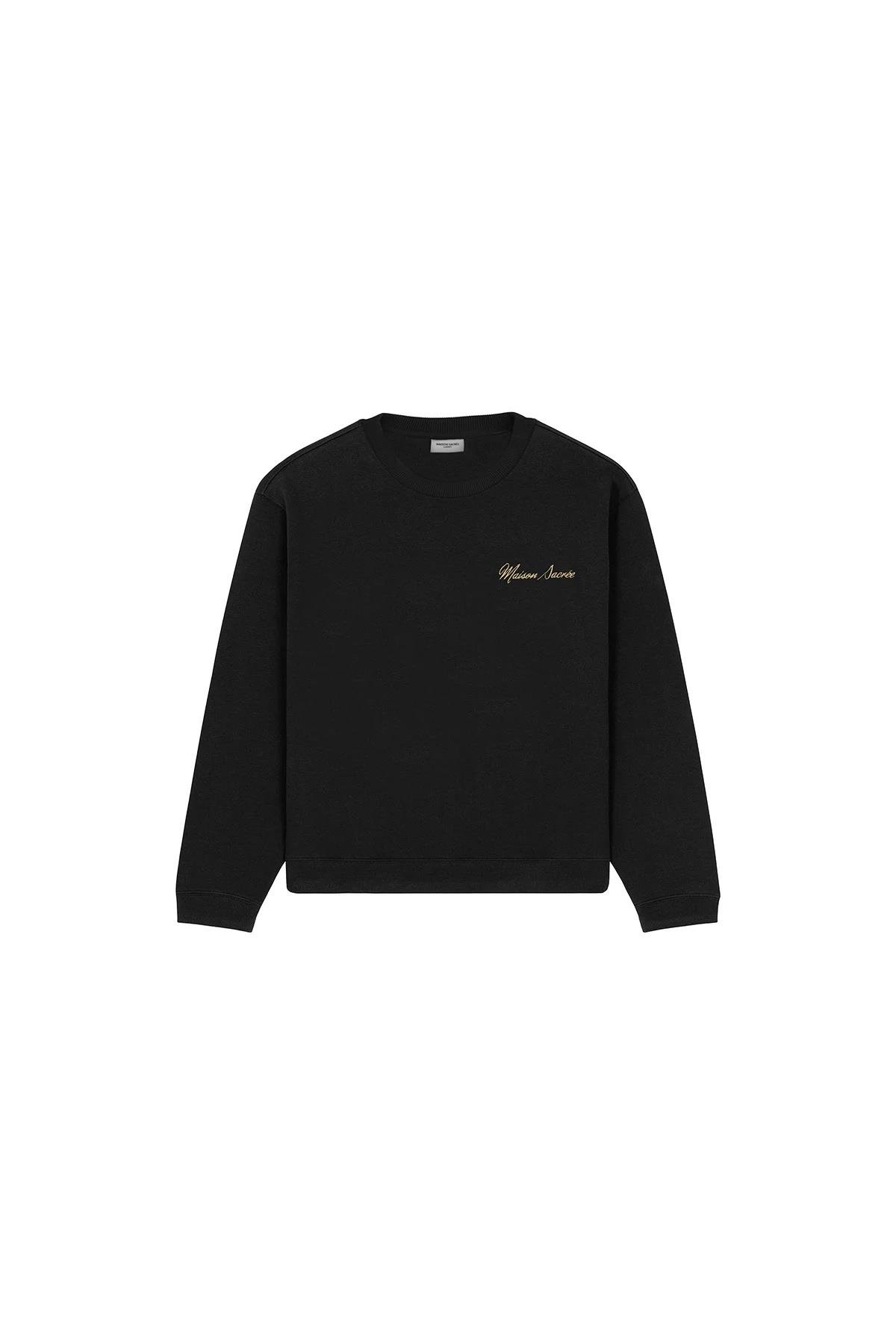 Maison Sacrée Siyah Basic Sweatshirt