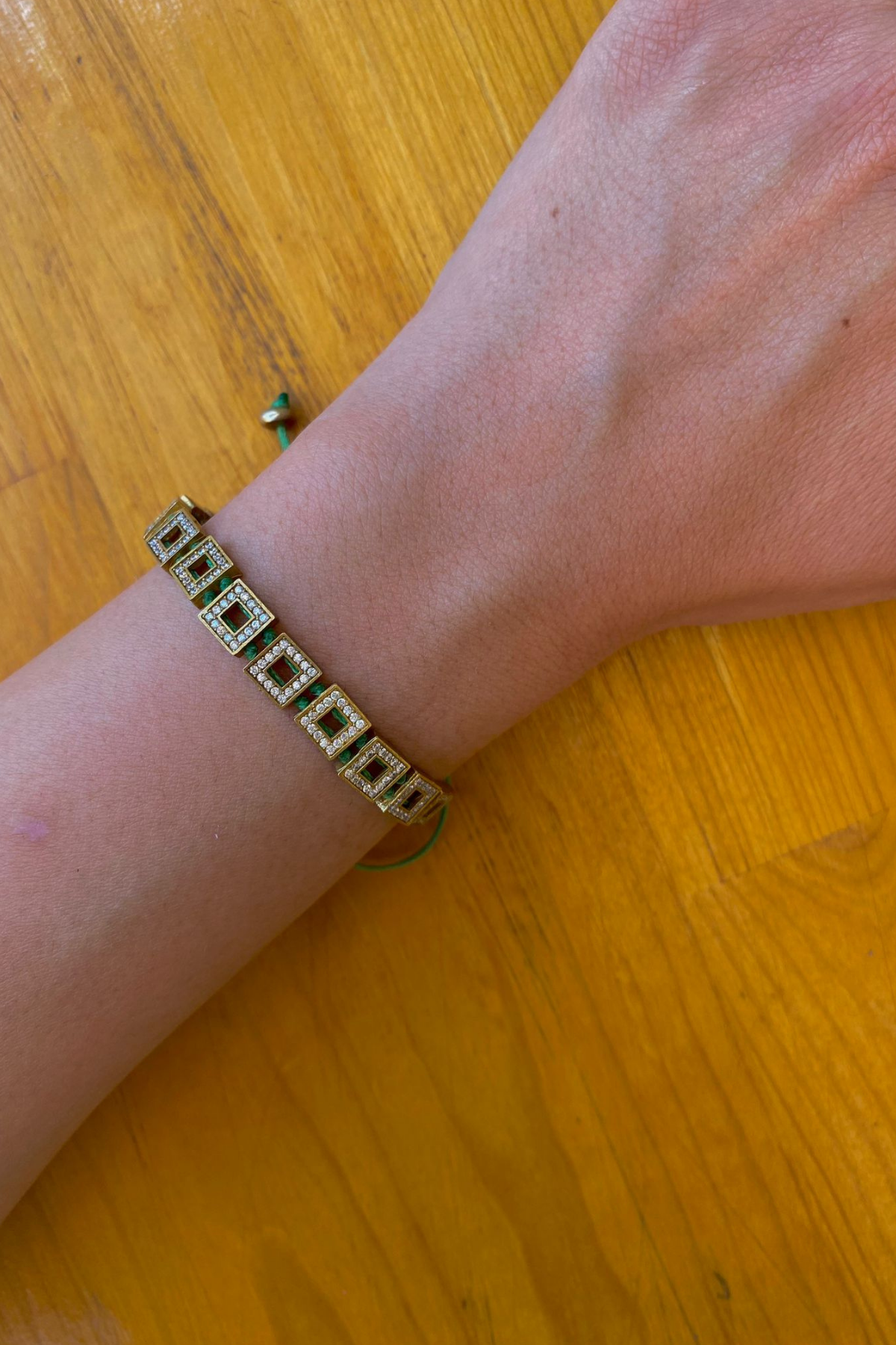 Mitico Jewelry Kare Taşlı Ayarlanabilir Bileklik