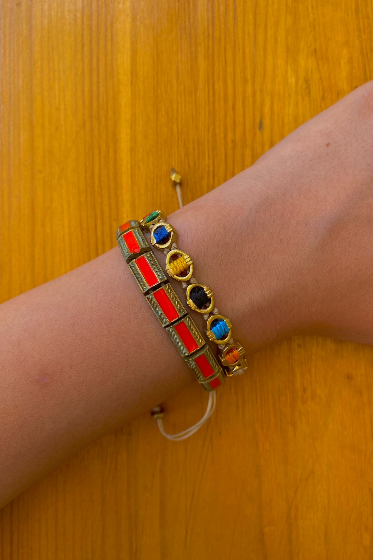 Mitico Jewelry Turuncu Taşlı Ayarlanabilir Bileklik