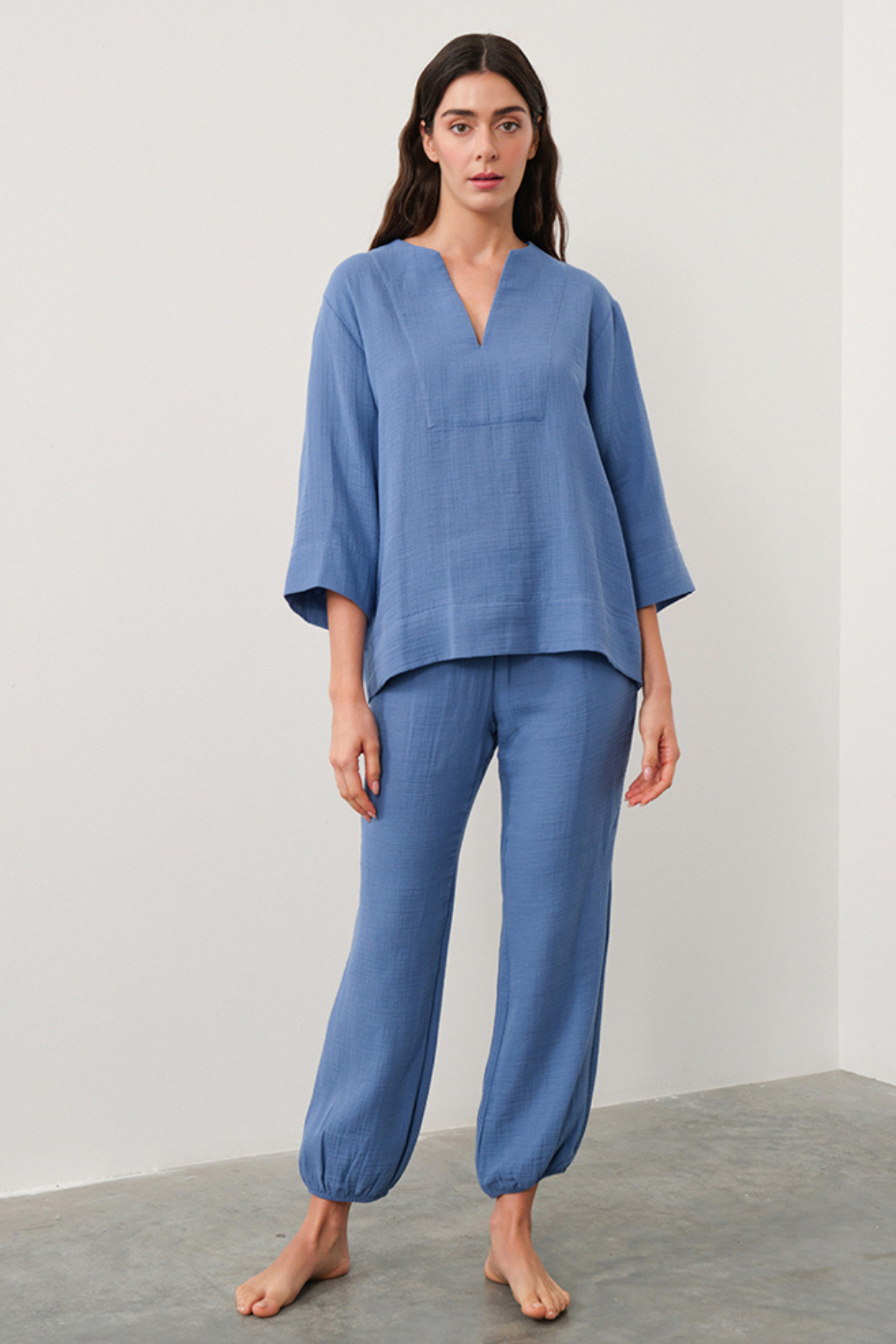 Night & Mild Carol Mavi Pijama Takımı