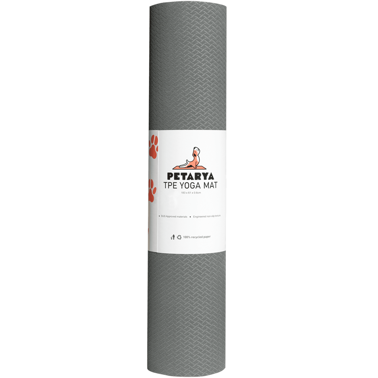 Petarya Refresh Series 6 mm Gri TPE Kaydırmaz Yoga Matı