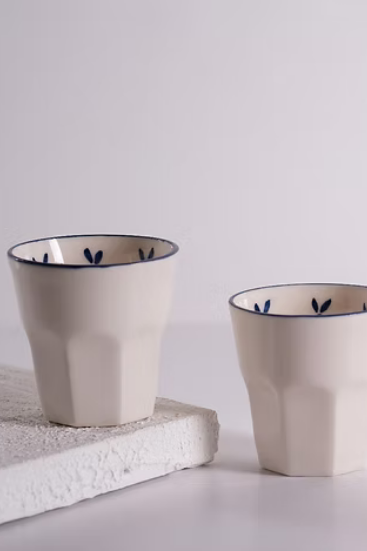 Sacu Ceramics Elif Mini Mavi Kalp Detaylı Seramik  Bardak