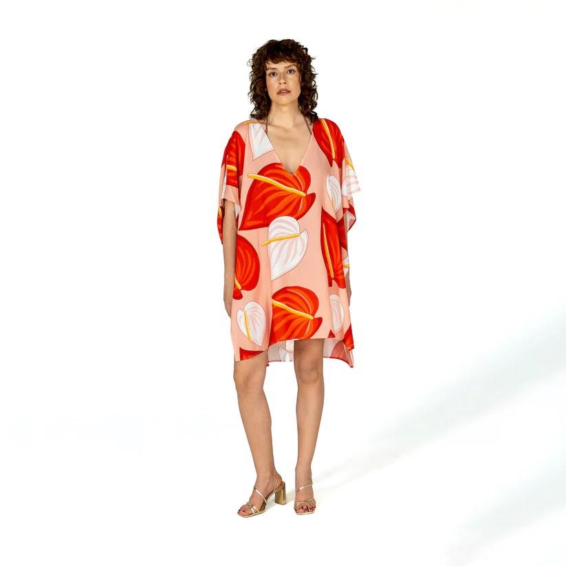 TukuTukum Red Anthurium Tunik