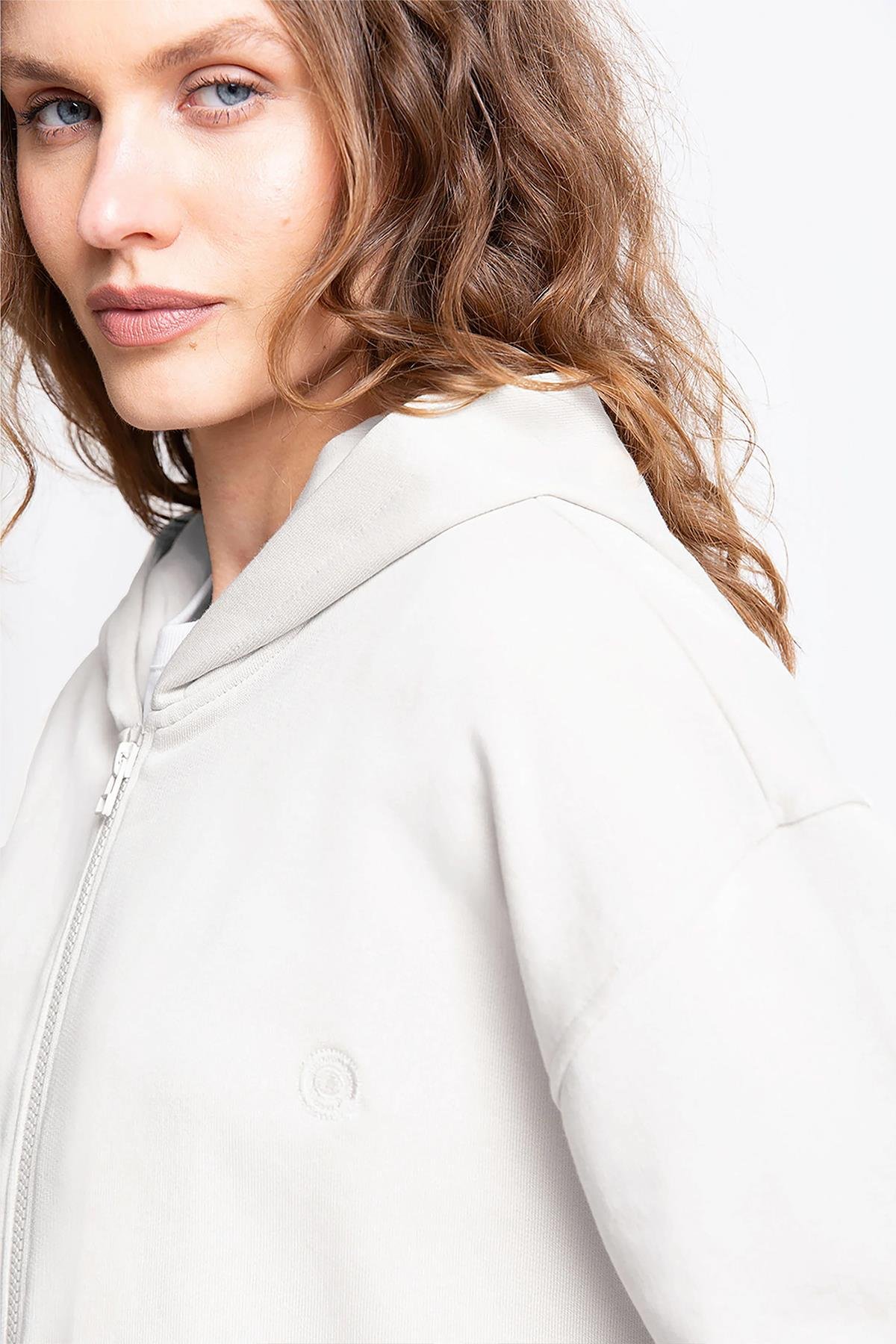 Uniqvibe Fermuarlı Organik Pamuklu Fermuarlı Hoodie