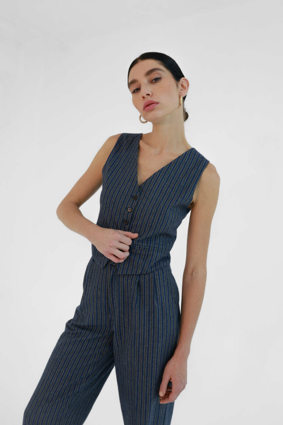 Zoe Clothing Çizgili Yelek 