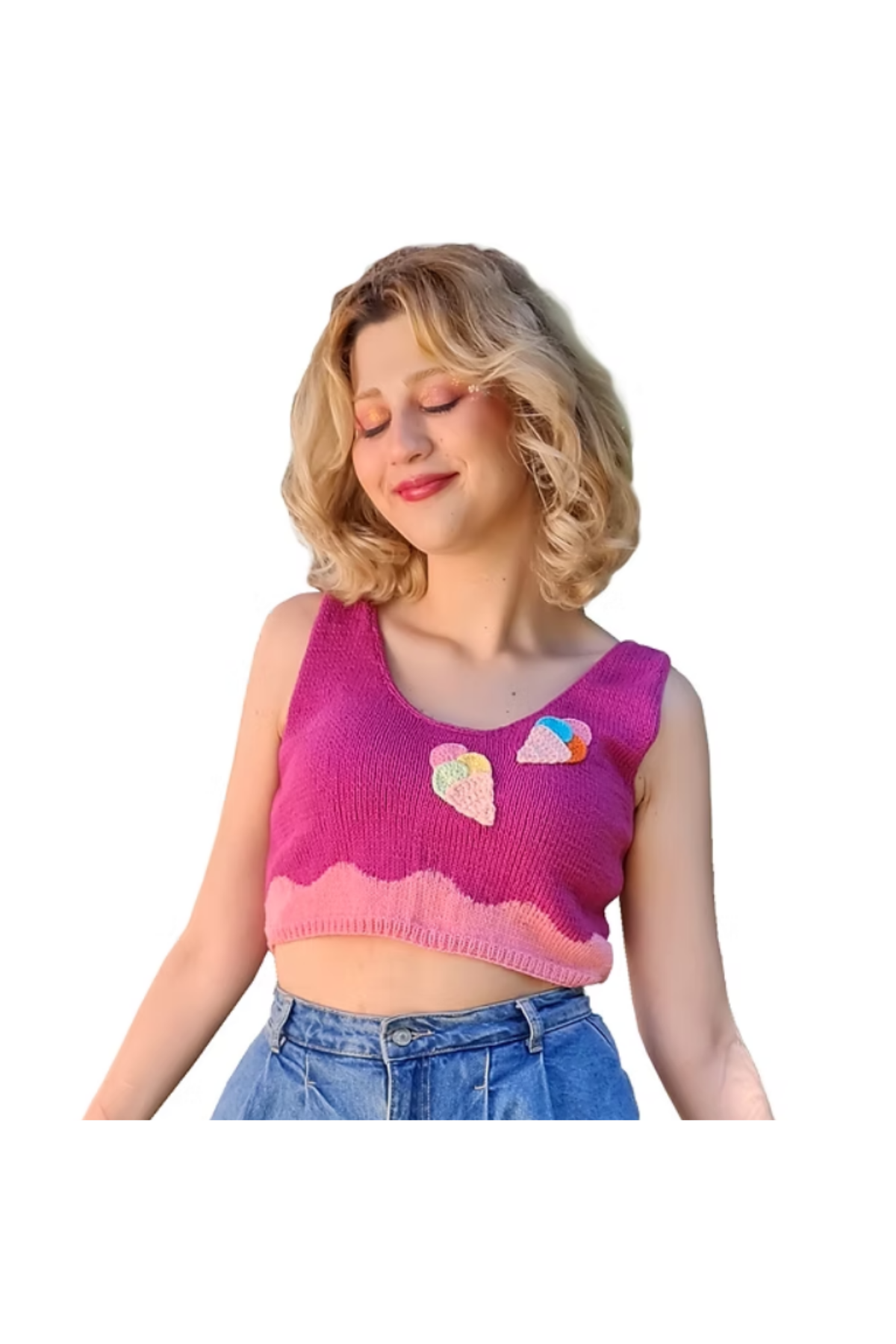 Zone Design Crop Bluz - Dondurma