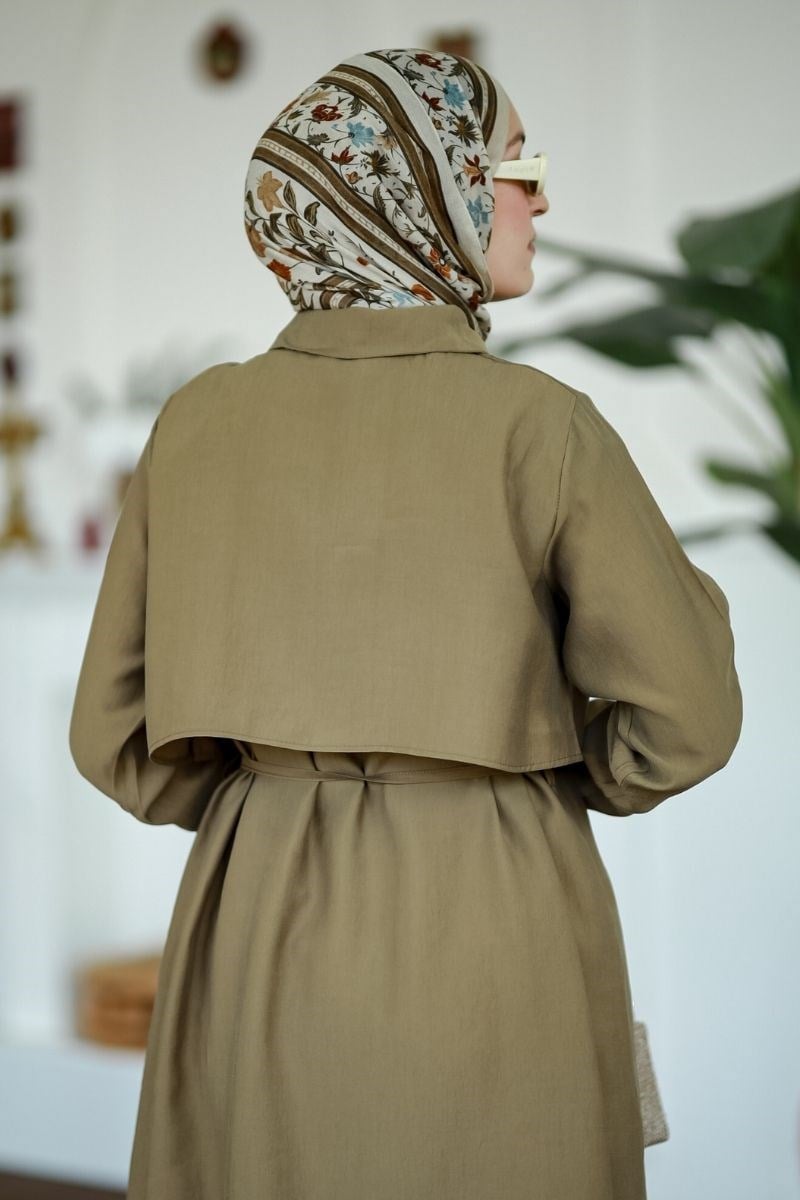 Allerli Uzun Tesla Tunik Olive