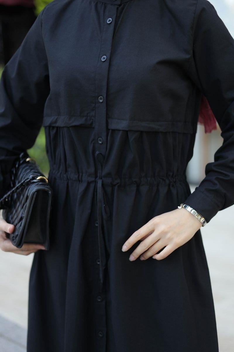 Arya Uzun Poplin Tunik Siyah
