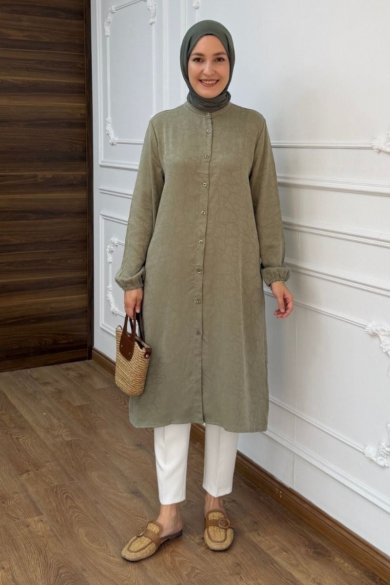 Basic Marakeş Uzun Tunik Çağla