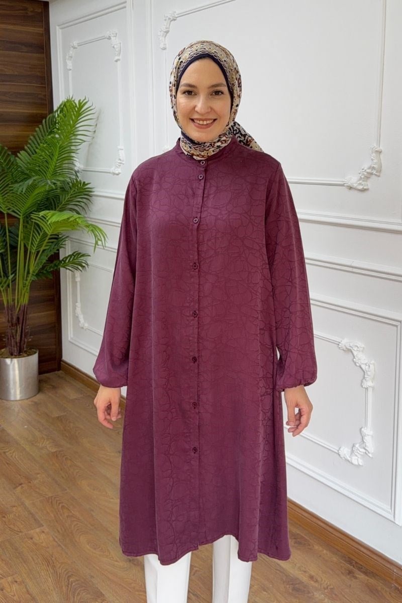Basic Marakeş Uzun Tunik Mürdüm 