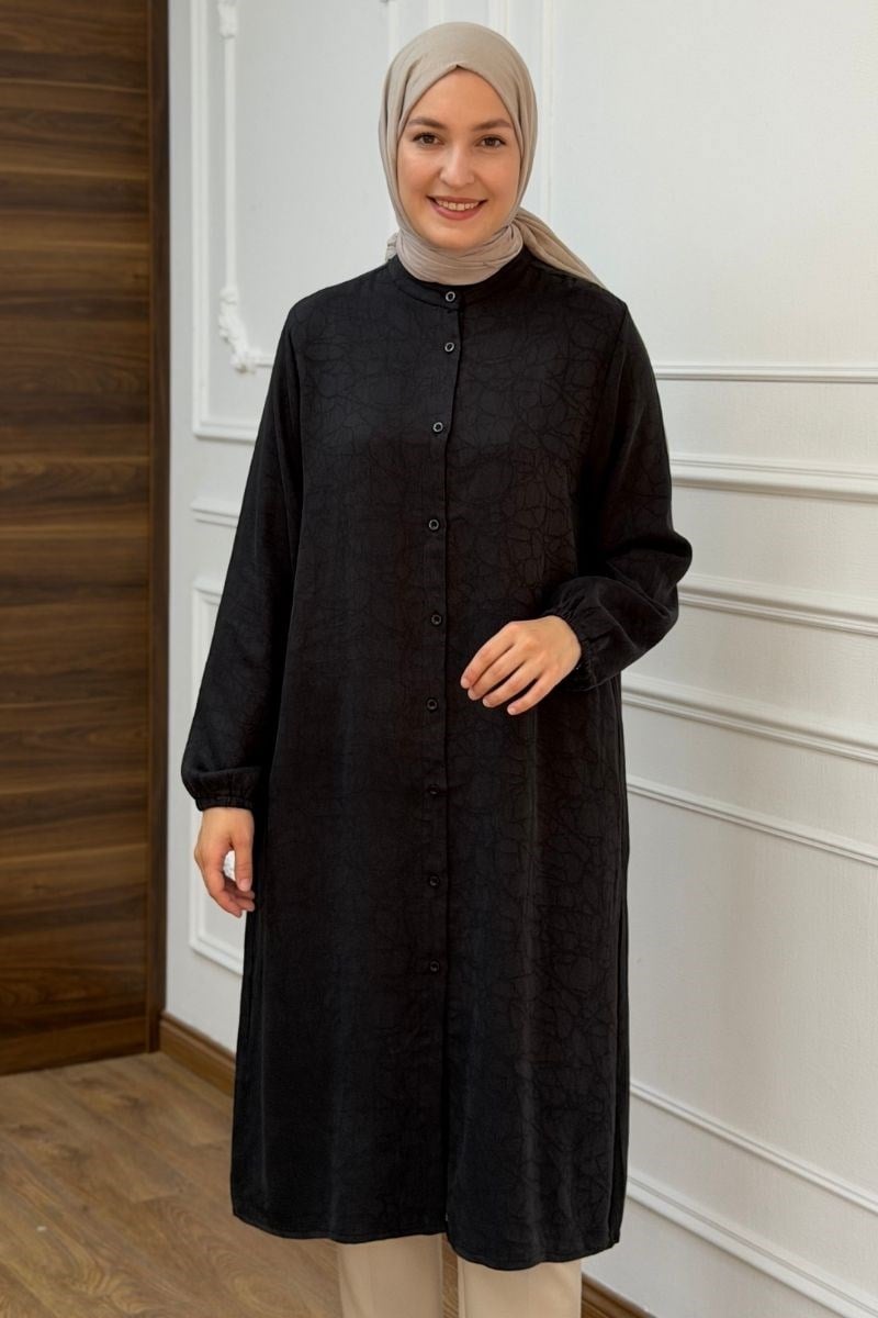 Basic Marakeş Uzun Tunik Siyah