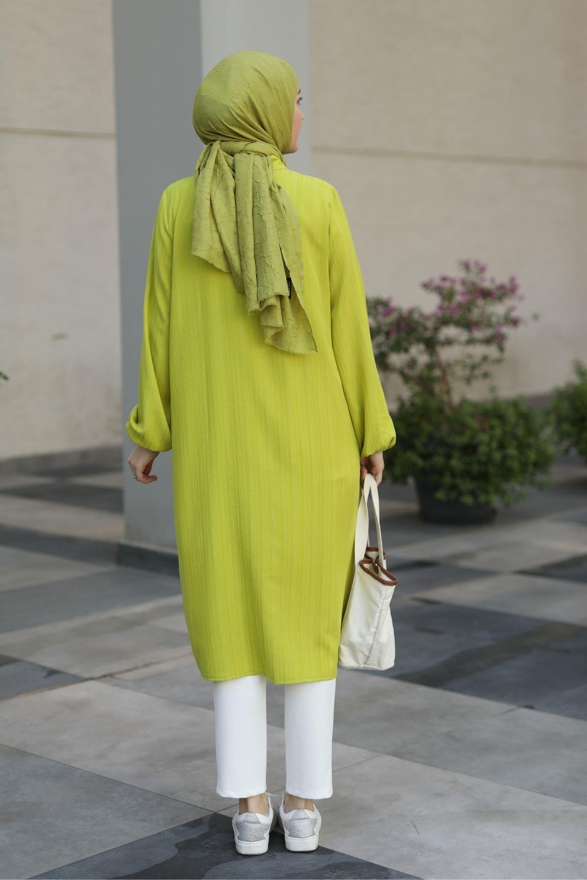 Basic Tunik Tesettür Yağ Yeşili