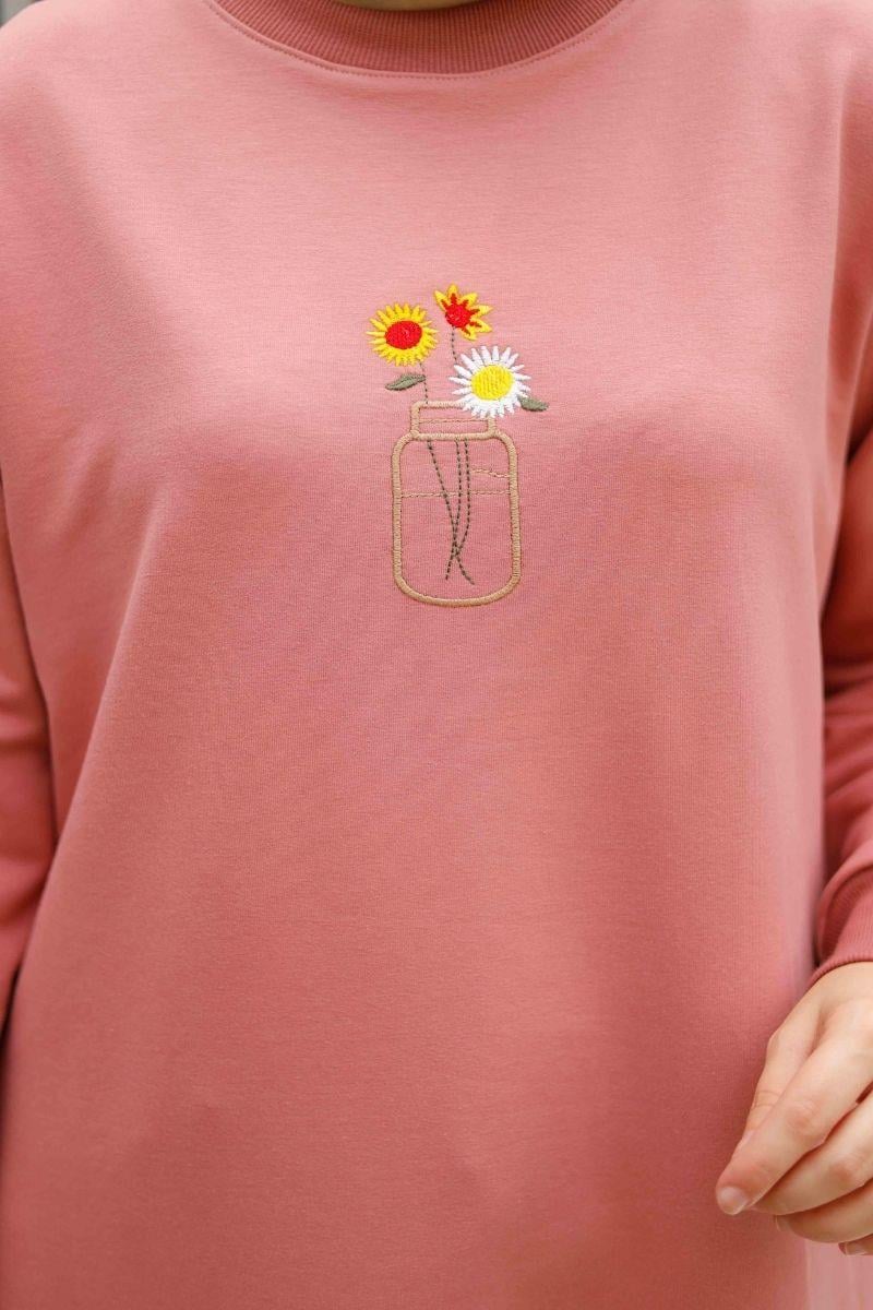 Flowers Uzun Tunik Gül Kurusu