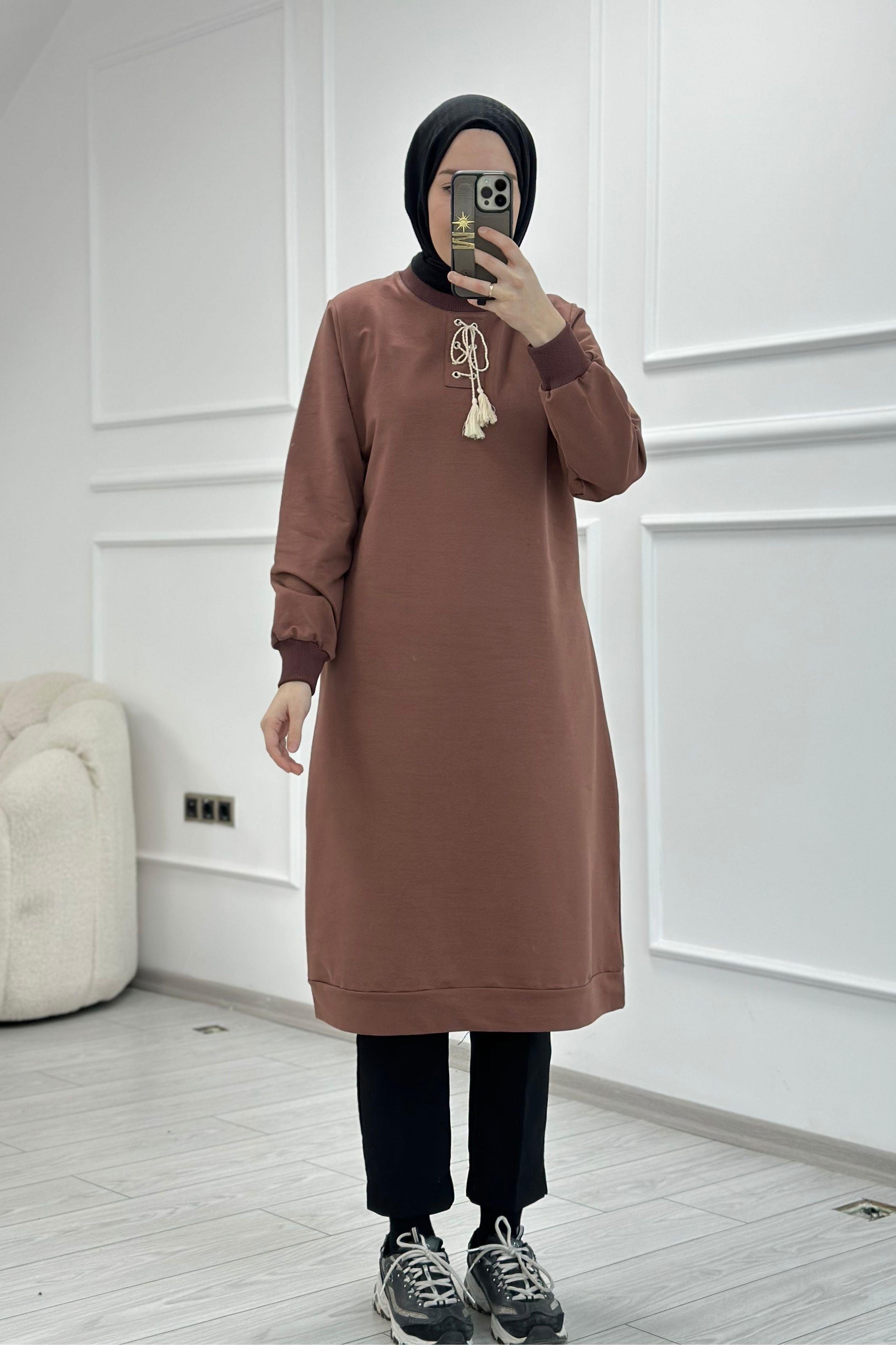 Kuş Gözü Sweat Soft Kahve