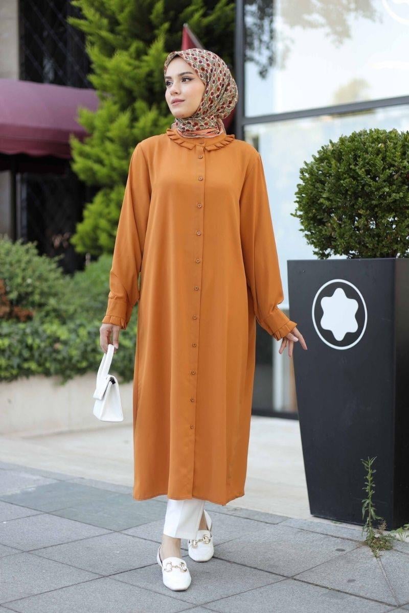 Linda Uzun Tunik Hardal