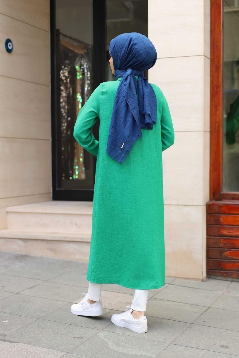Mila Classic Uzun Tunik Yeşil