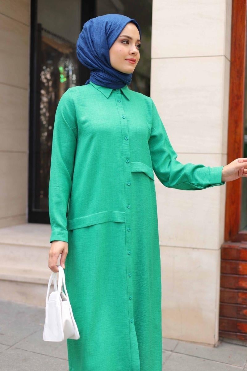Mila Classic Uzun Tunik Yeşil
