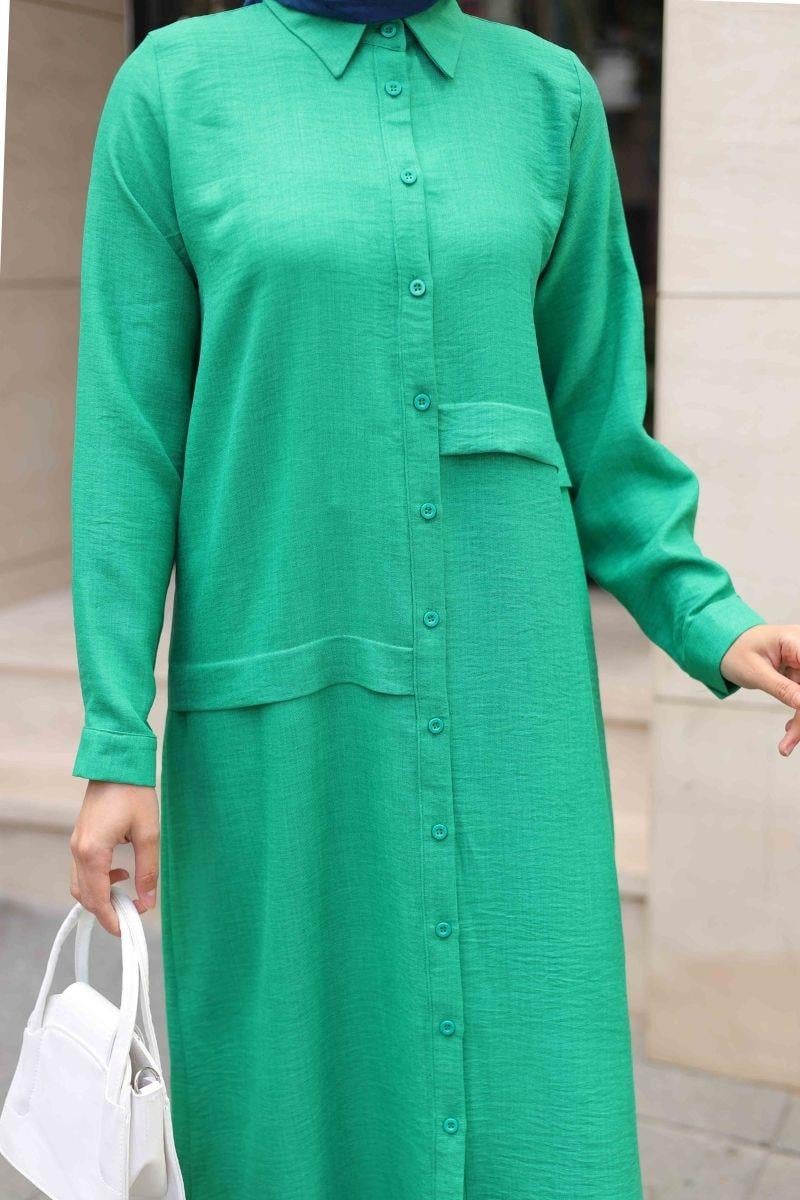 Mila Classic Uzun Tunik Yeşil