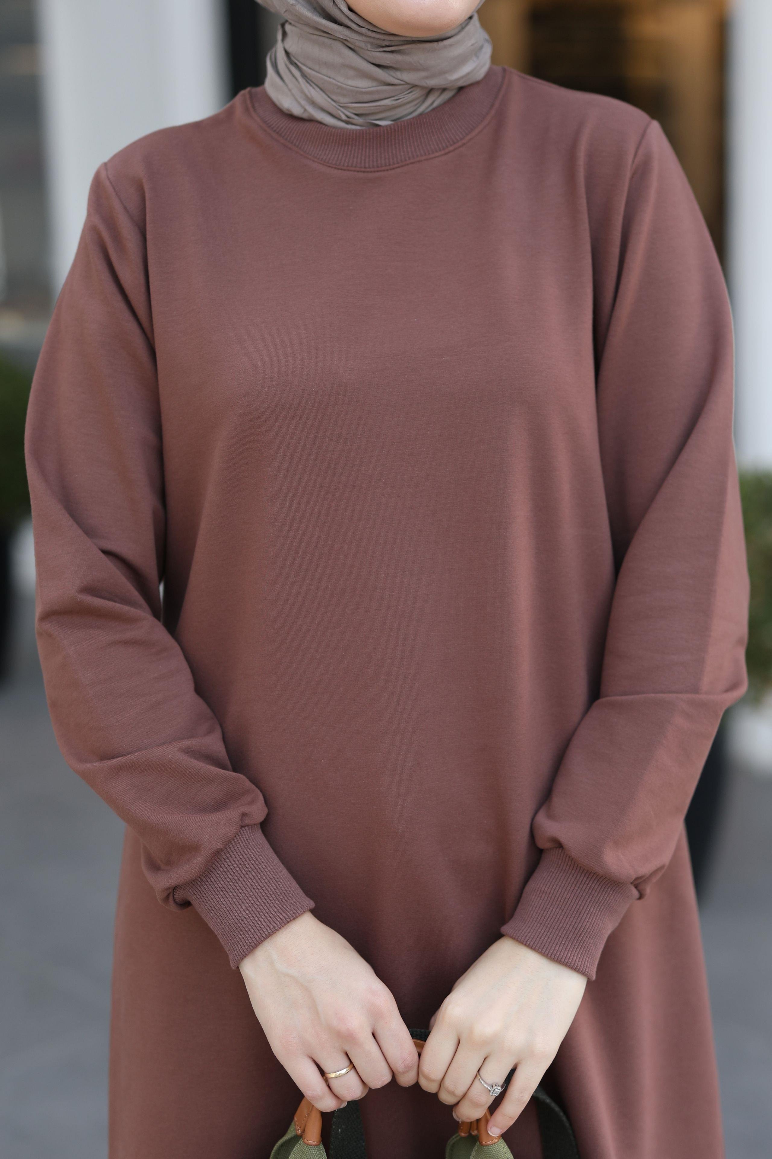 Neva 110 Cm Sweat Tunik Soft Kahve