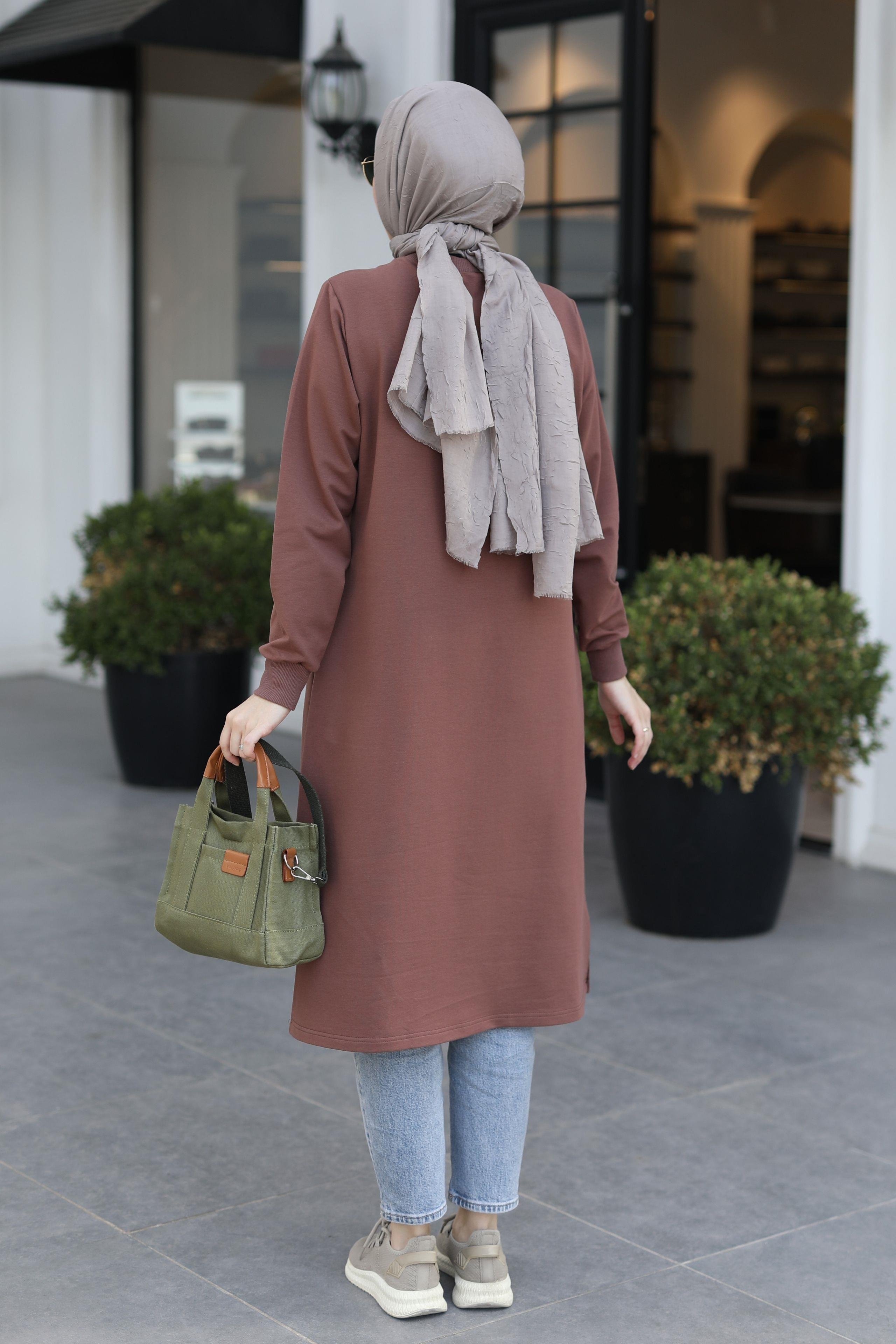 Neva 110 Cm Sweat Tunik Soft Kahve