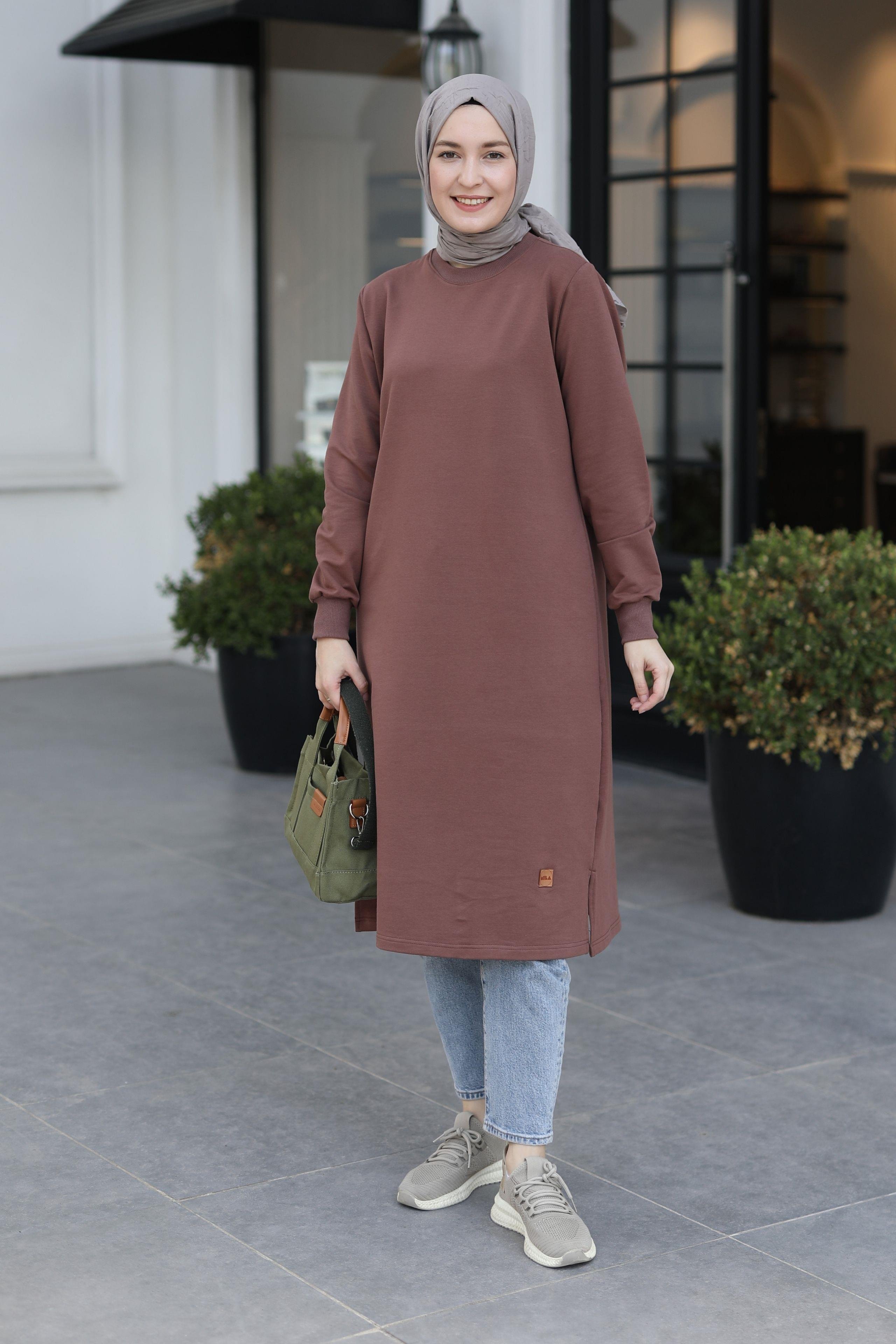 Neva 110 Cm Sweat Tunik Soft Kahve