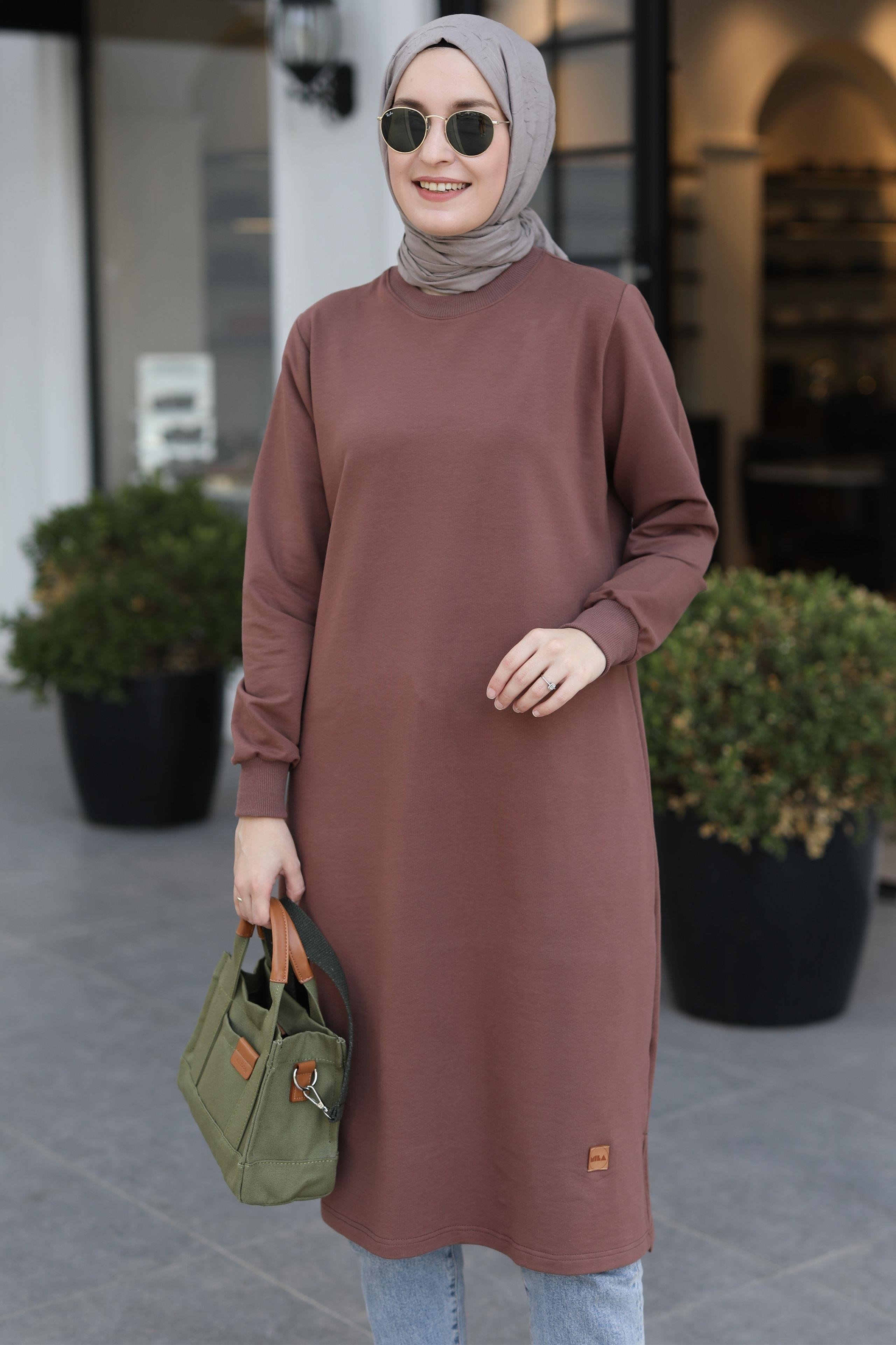 Neva 110 Cm Sweat Tunik Soft Kahve