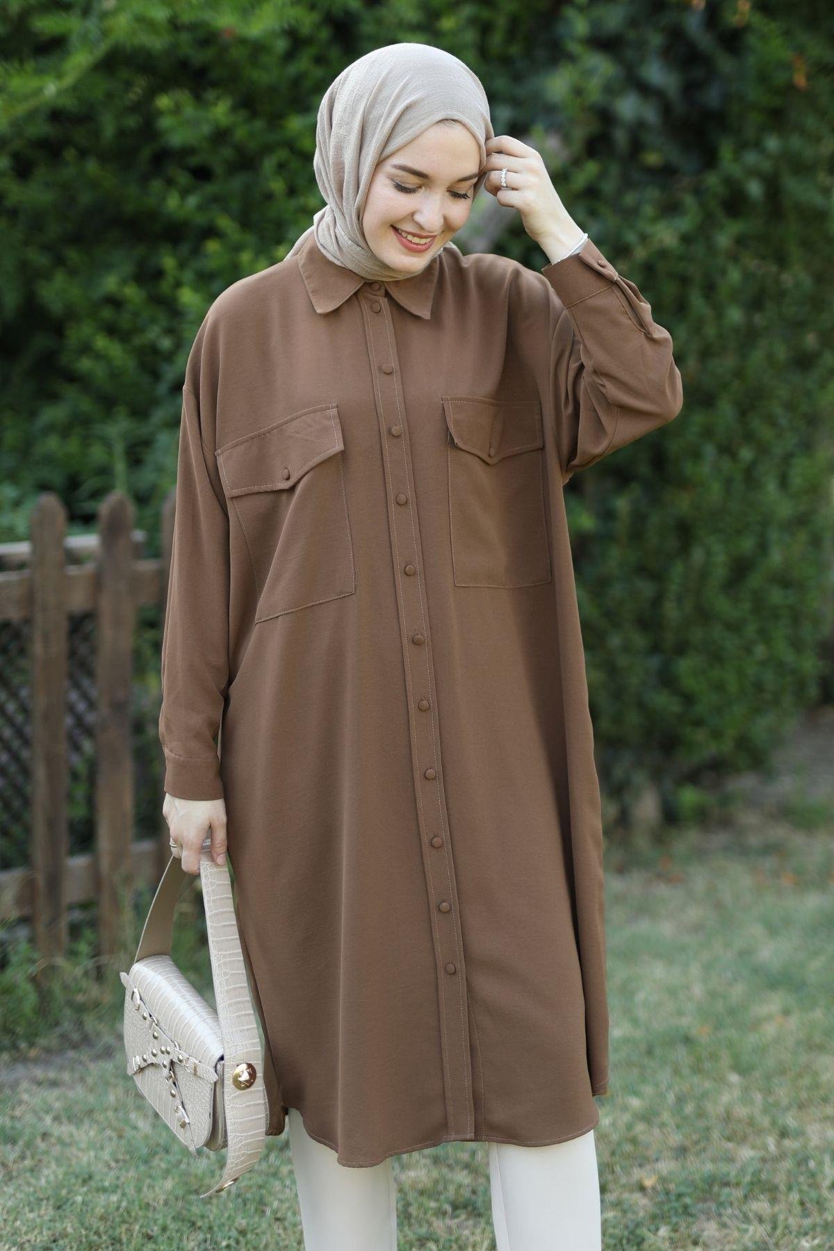 Oversize Tunik Kahve