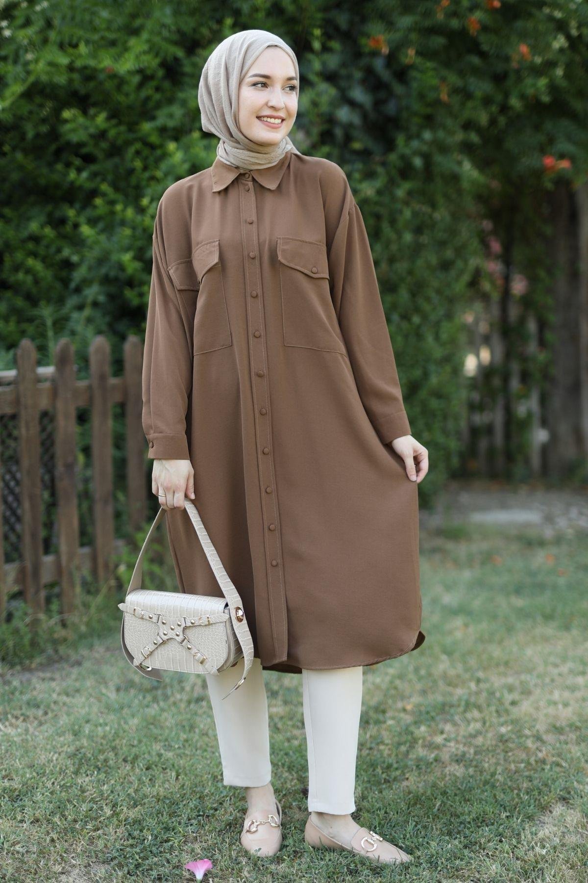 Oversize Tunik Kahve